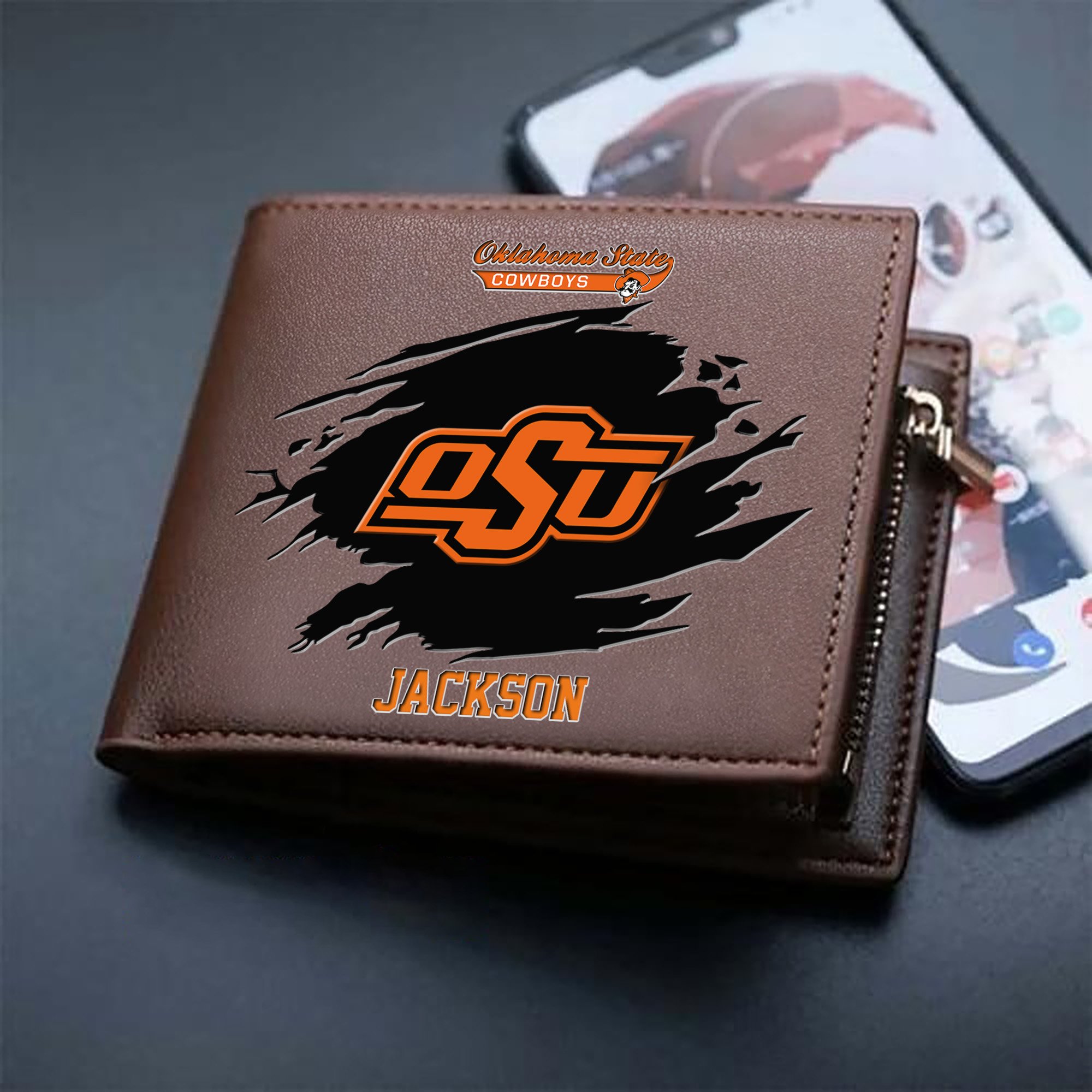 Alternative view of Oklahoma State Cowboys Men Wallet 2024 Version Personalized Your Name, Sport Wallet For Fans, Gifts For Him ETHY-61597
