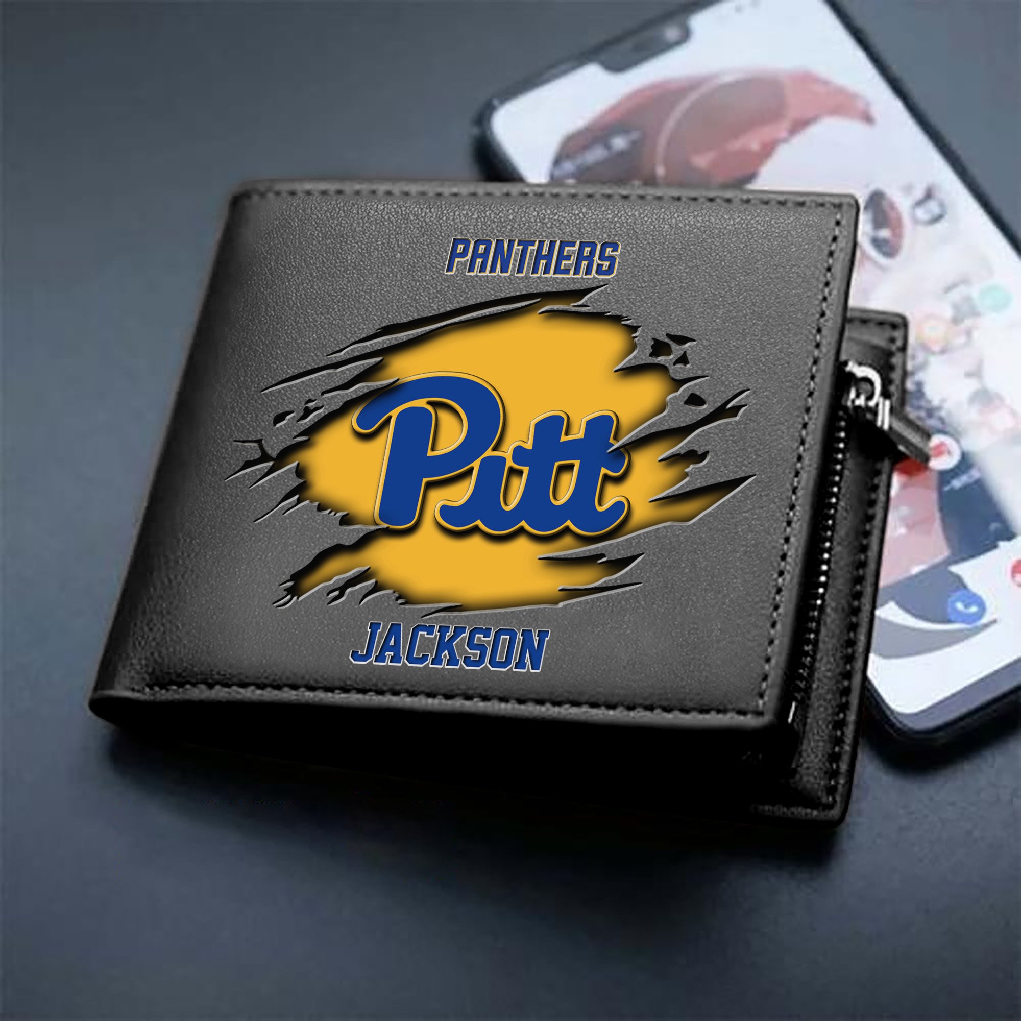 Pittsburgh Panthers Men Wallet 2024 Version Personalized Your Name, Sport Wallet For Fans, Gifts For Him ETHY-61597
