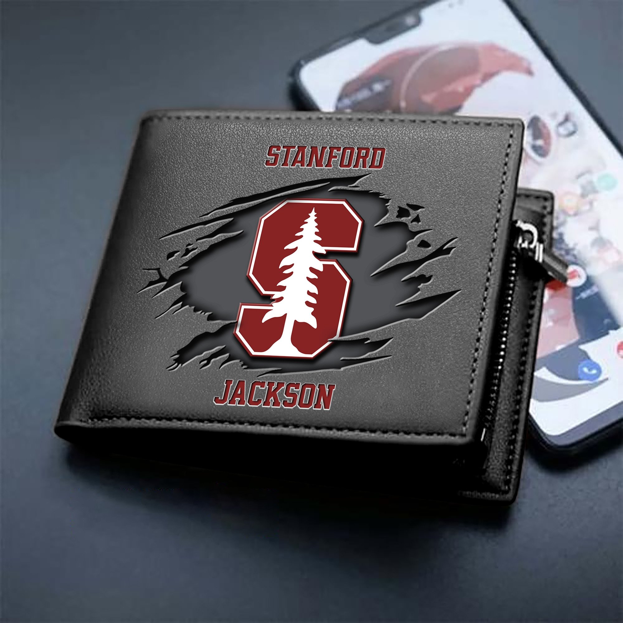 Stanford Cardinal Men Wallet 2024 Version Personalized Your Name, Sport Wallet For Fans, Gifts For Him ETHY-61597