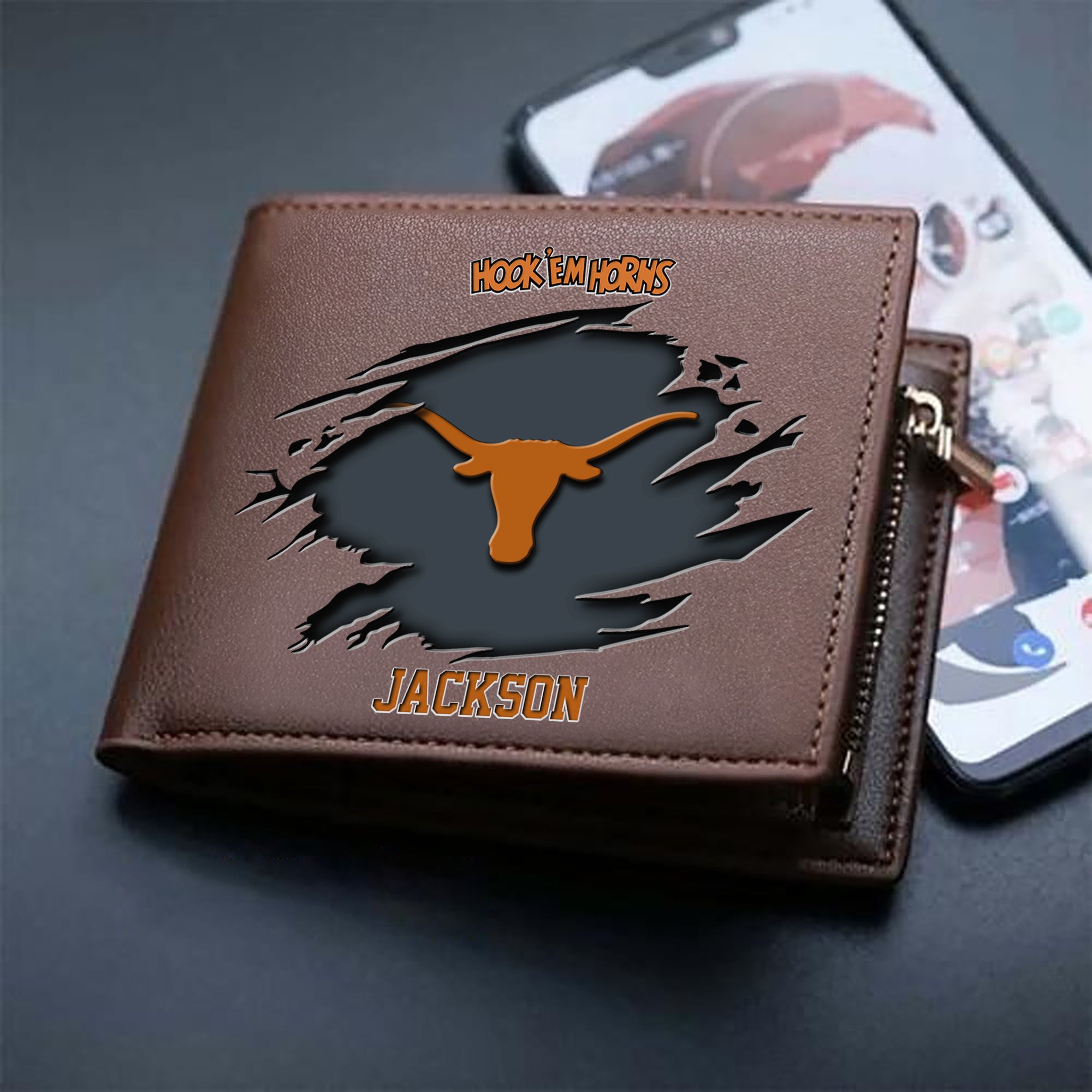 Alternative view of Texas Longhorns Men Wallet 2024 Version Personalized Your Name, Sport Wallet For Fans, Gifts For Him ETHY-61597