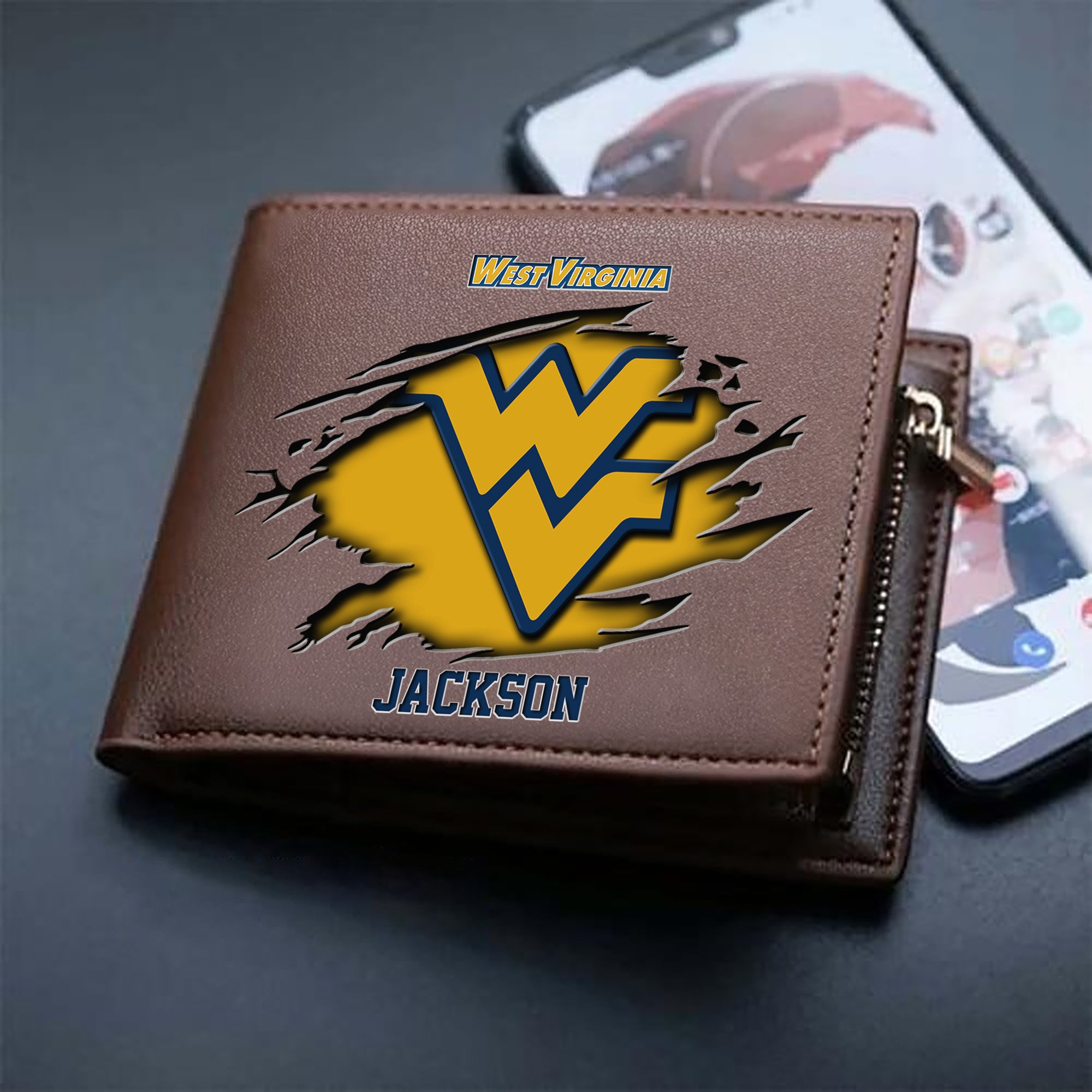 Alternative view of West Virginia Mountaineers Men Wallet 2024 Version Personalized Your Name, Sport Wallet For Fans, Gifts For Him ETHY-61597