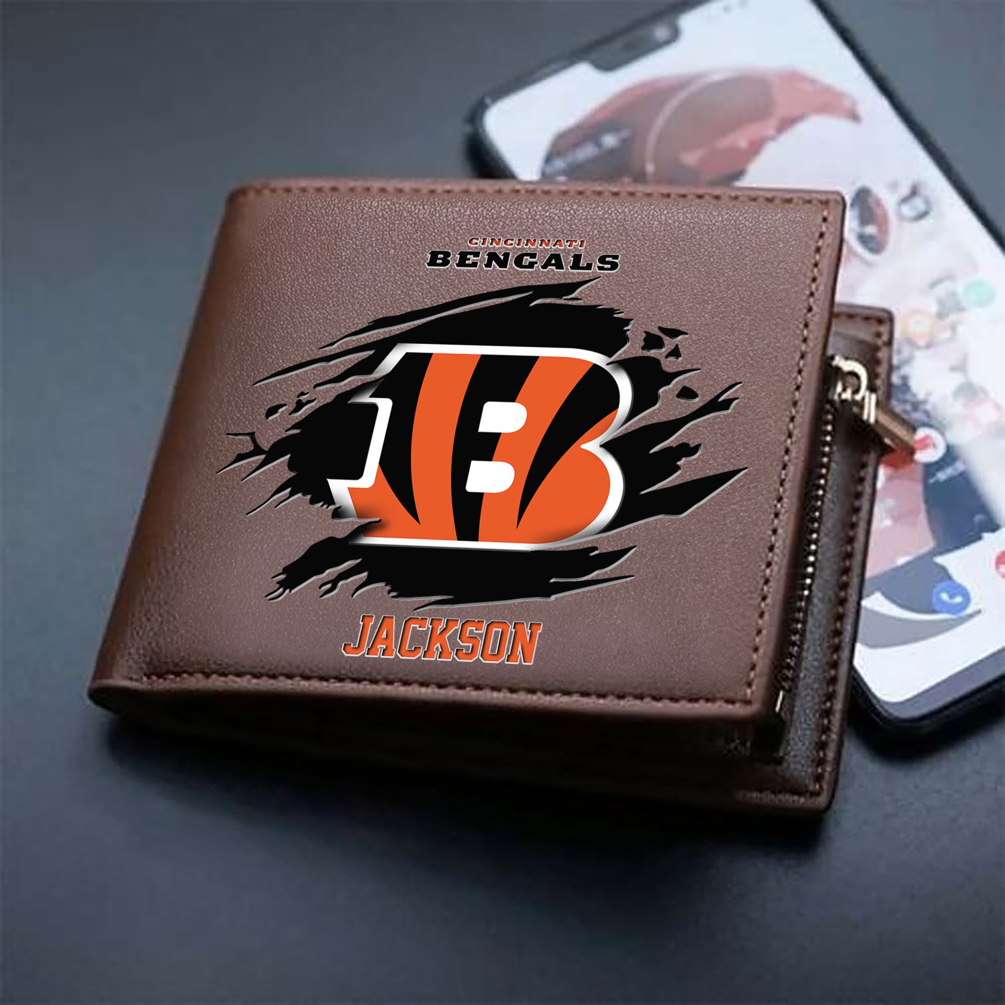 Alternative view of Cincinnati Bengals Men Wallet 2024 Version Personalized Your Name, Sport Wallet For Fans, Gifts For Him ETHY-61597