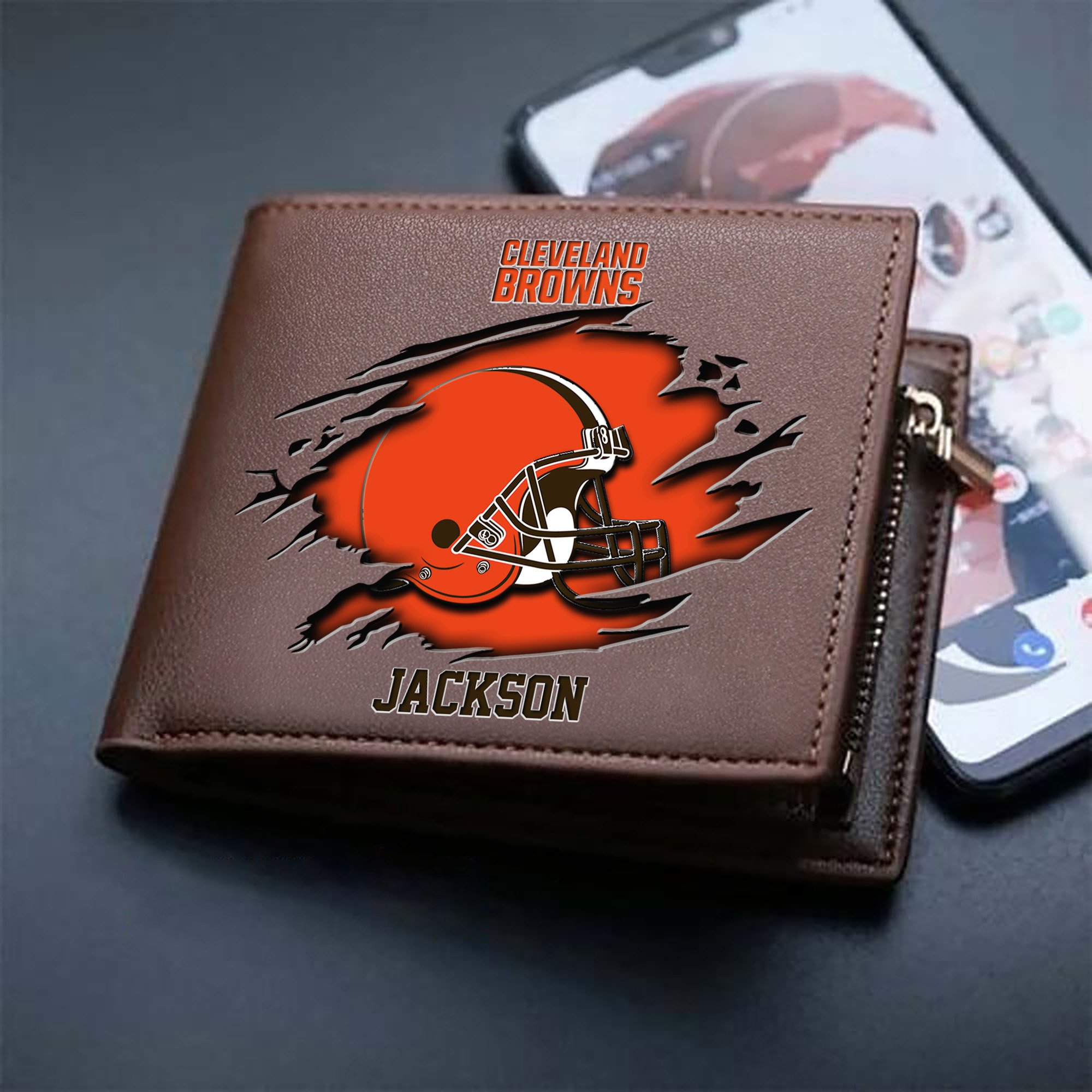 Alternative view of Cleveland Browns Men Wallet 2024 Version Personalized Your Name, Sport Wallet For Fans, Gifts For Him ETHY-61597