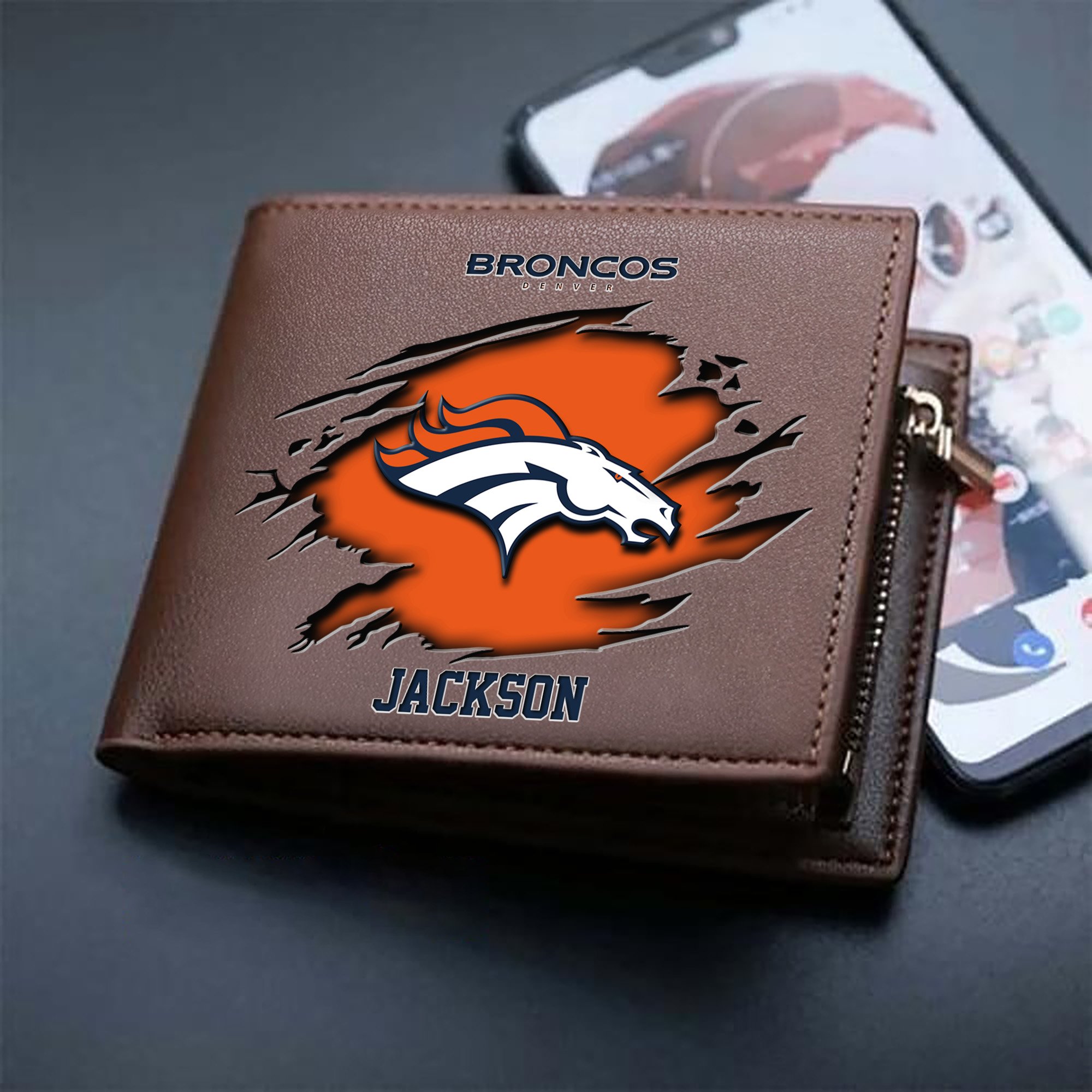 Alternative view of Denver Broncos Men Wallet 2024 Version Personalized Your Name, Sport Wallet For Fans, Gifts For Him ETHY-61597