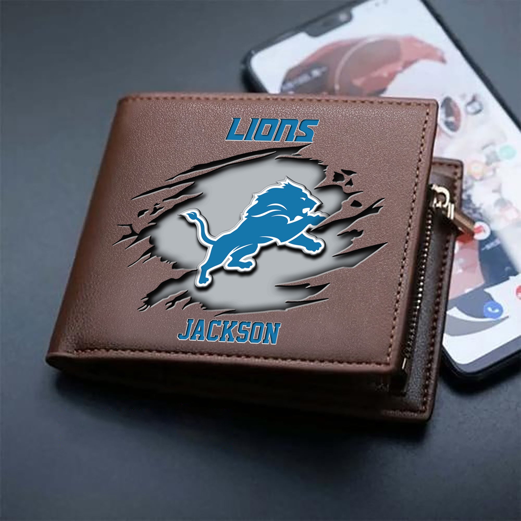 Alternative view of Detroit Lions Men Wallet 2024 Version Personalized Your Name, Sport Wallet For Fans, Gifts For Him ETHY-61597