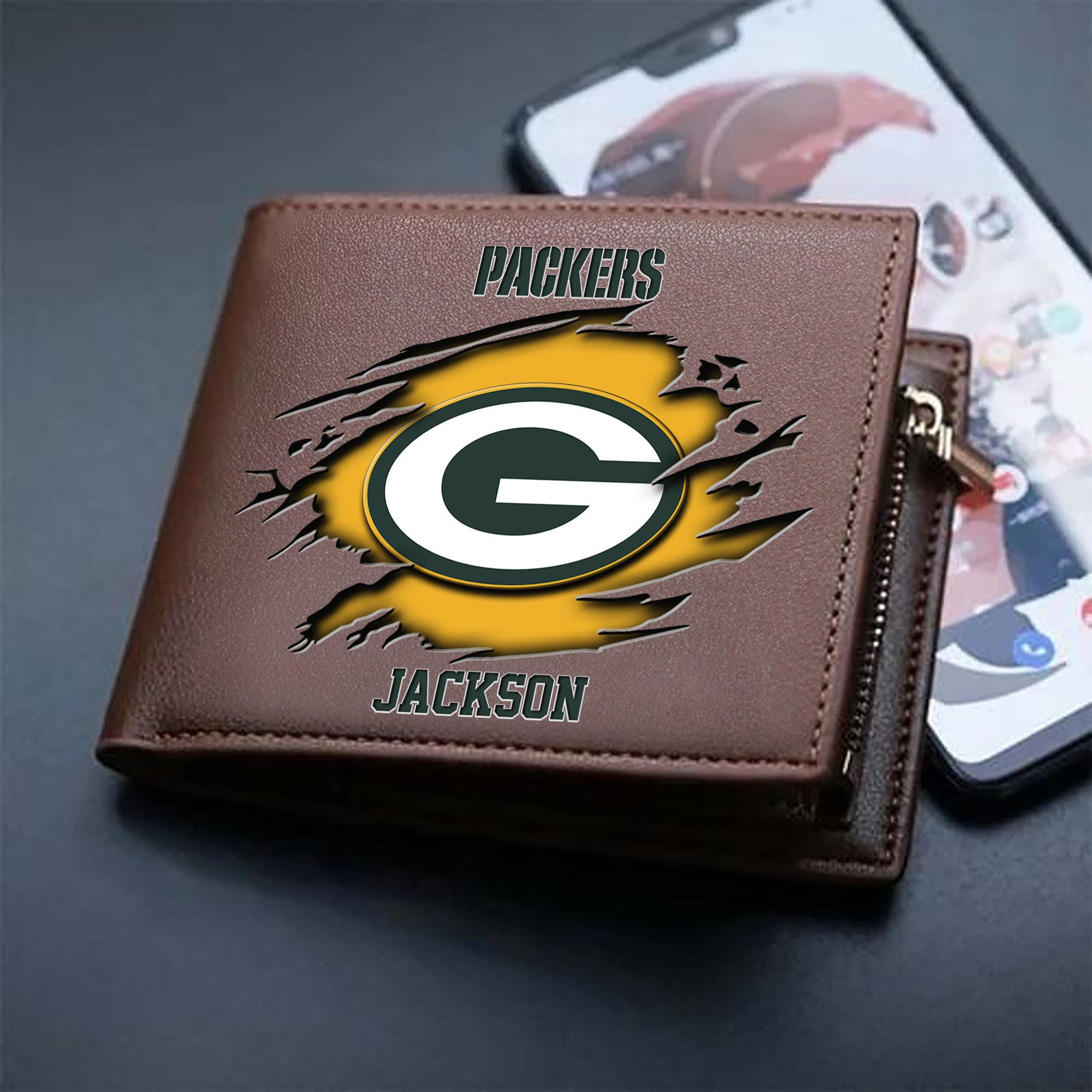 Alternative view of Green Bay Packers Men Wallet 2024 Version Personalized Your Name, Sport Wallet For Fans, Gifts For Him ETHY-61597