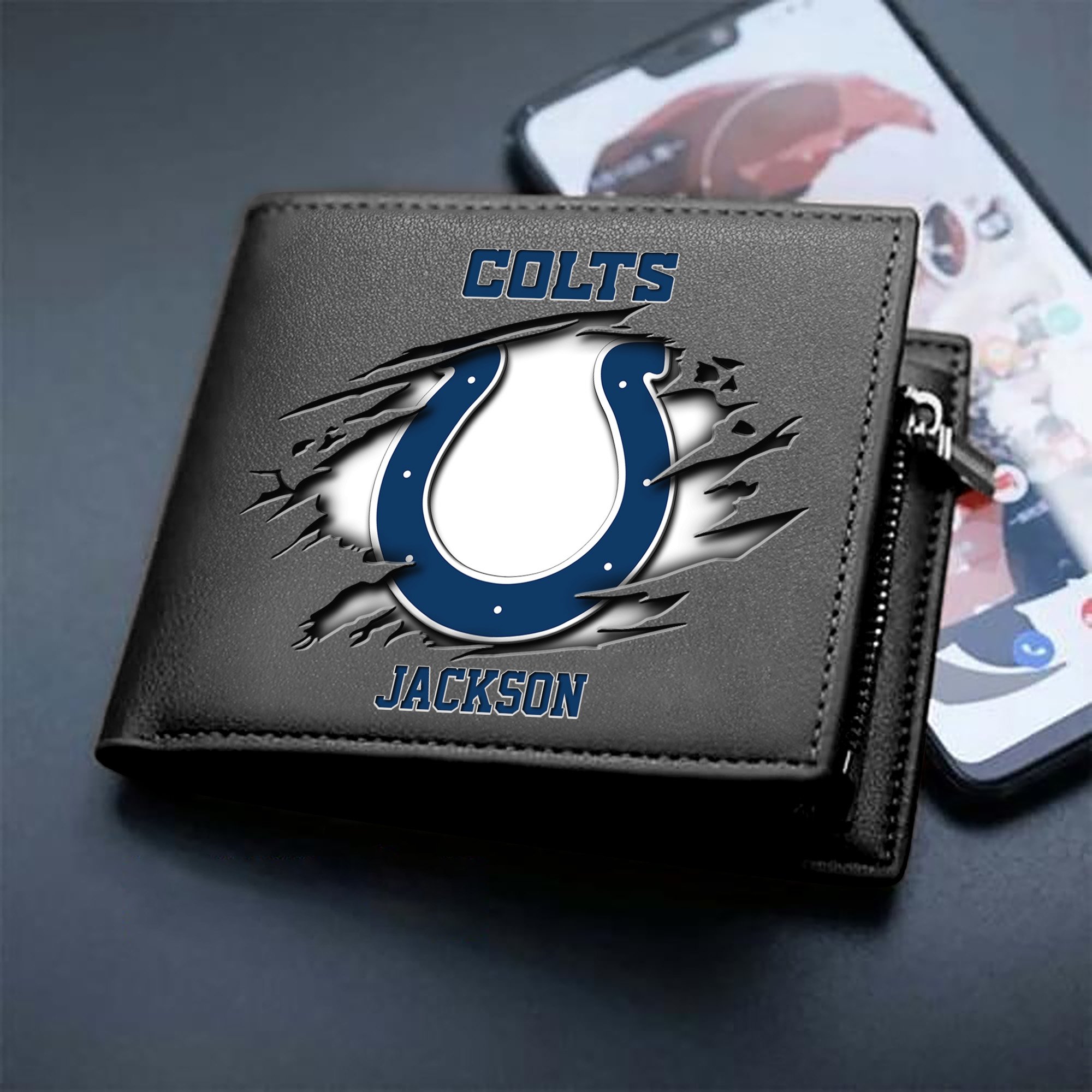 Indianapolis Colts Men Wallet 2024 Version Personalized Your Name, Sport Wallet For Fans, Gifts For Him ETHY-61597