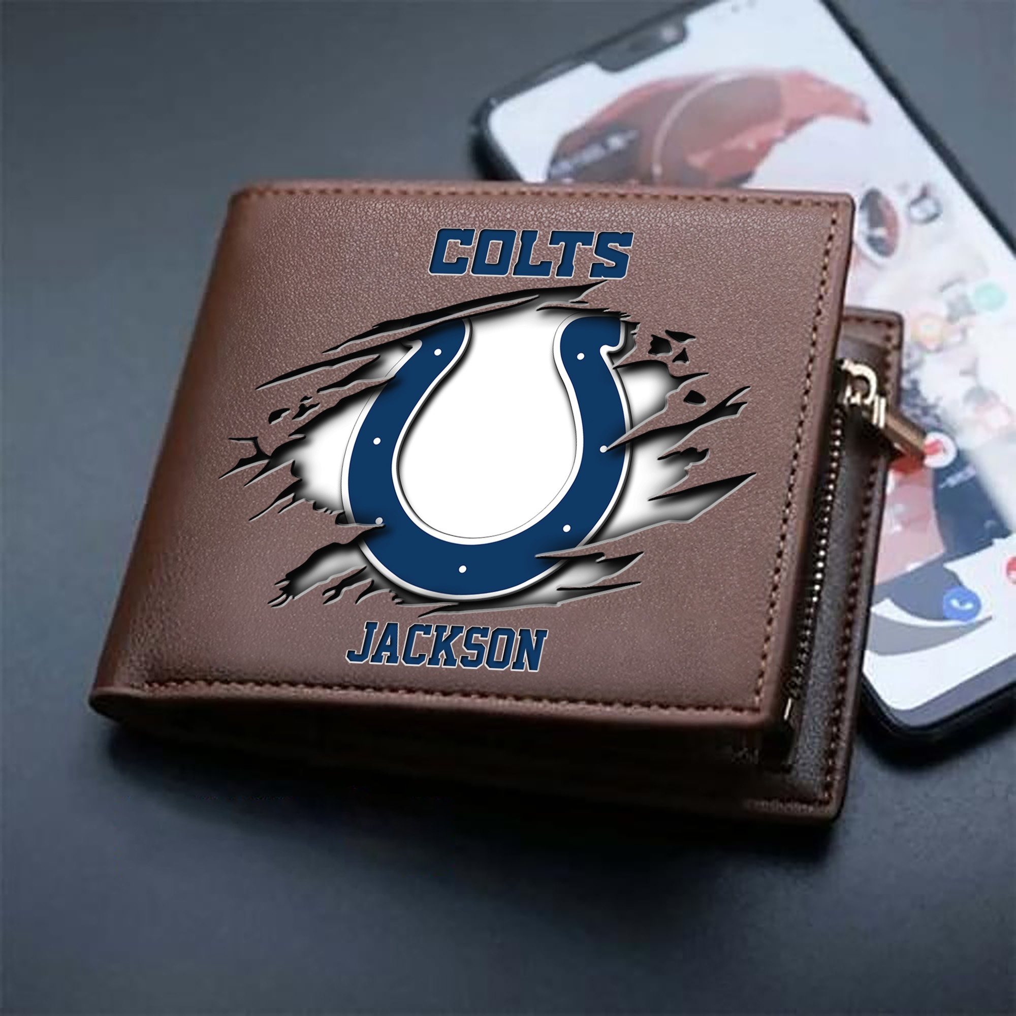 Alternative view of Indianapolis Colts Men Wallet 2024 Version Personalized Your Name, Sport Wallet For Fans, Gifts For Him ETHY-61597