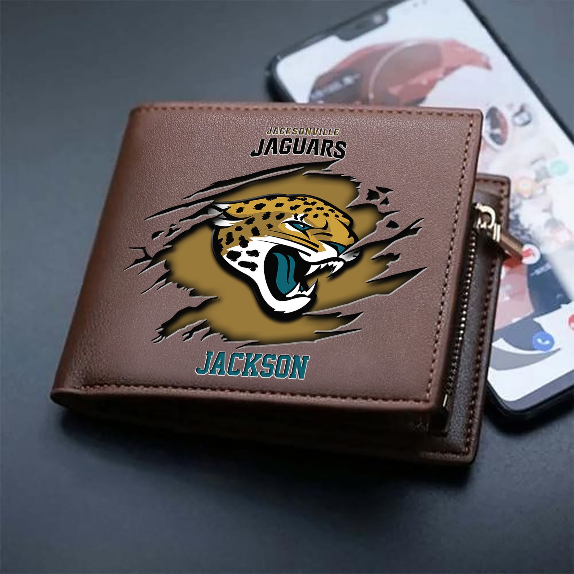Alternative view of Jacksonville Jaguars Men Wallet 2024 Version Personalized Your Name, Sport Wallet For Fans, Gifts For Him ETHY-61597