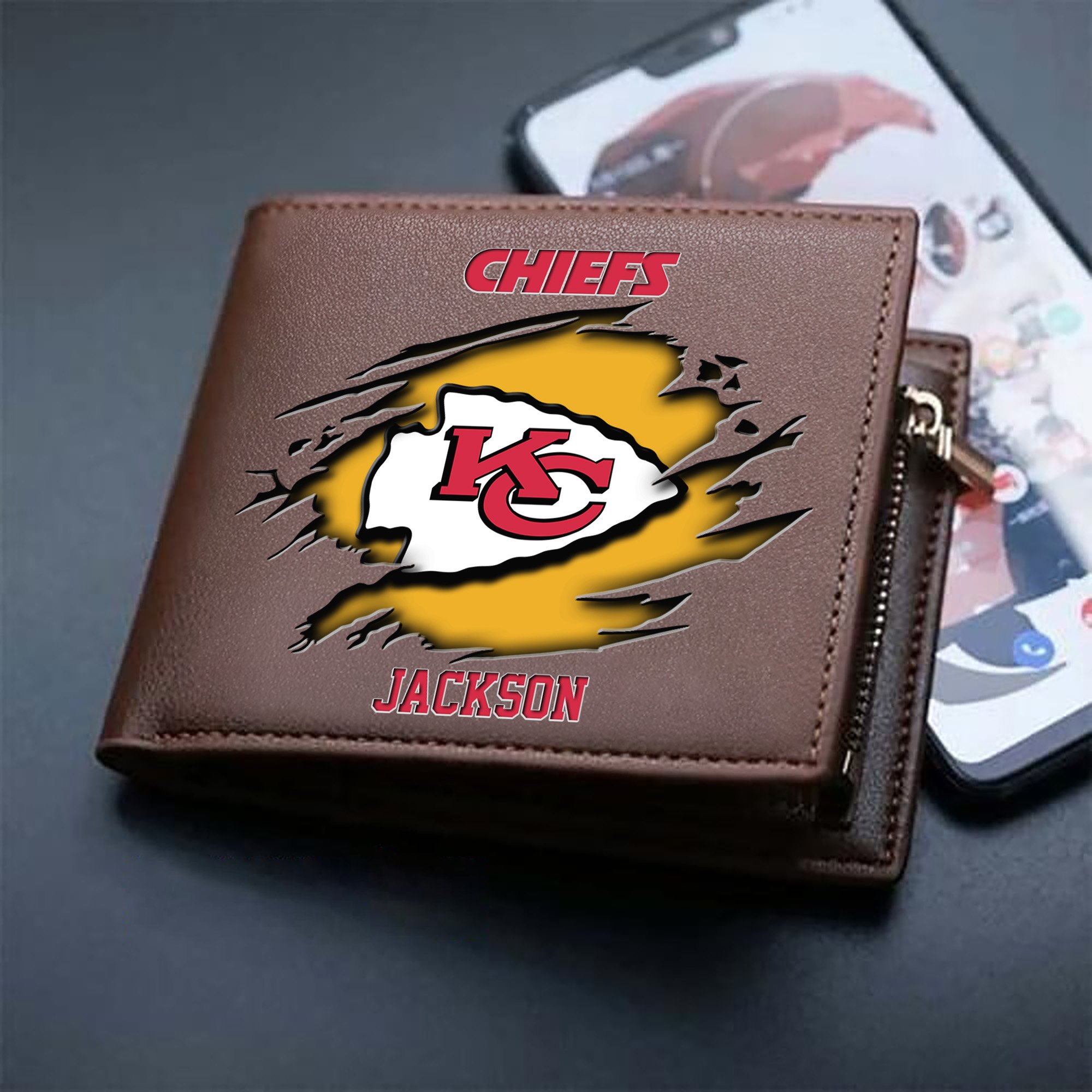 Alternative view of Kansas City Chiefs Men Wallet 2024 Version Personalized Your Name, Sport Wallet For Fans, Gifts For Him ETHY-61597