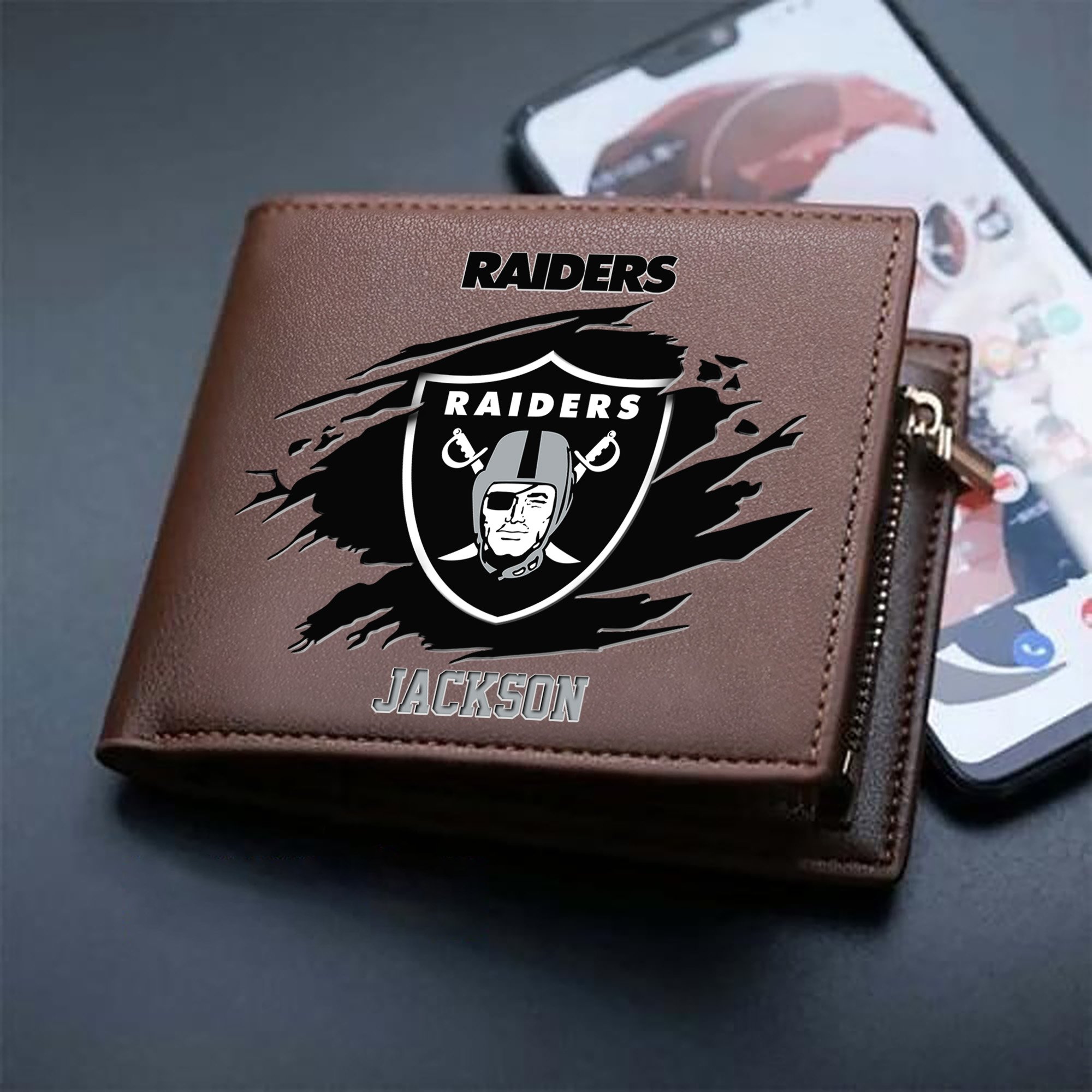 Alternative view of Las Vegas Raiders Men Wallet 2024 Version Personalized Your Name, Sport Wallet For Fans, Gifts For Him ETHY-61597