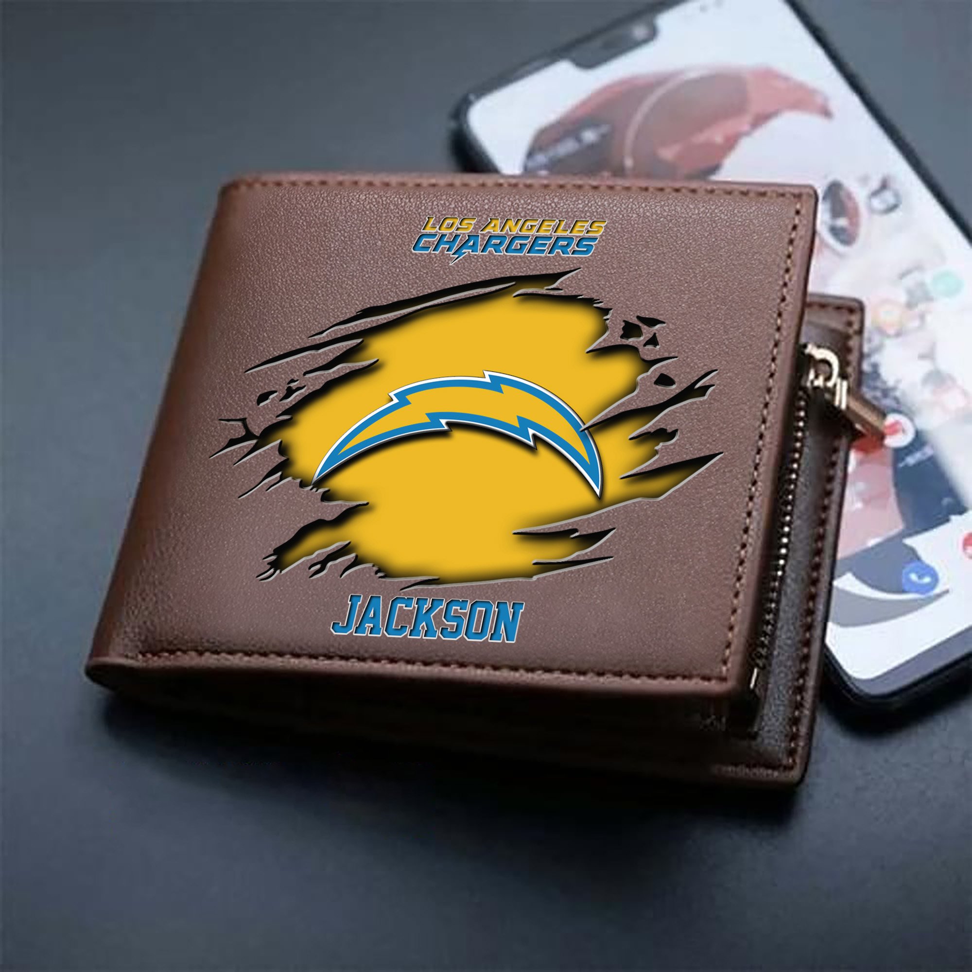 Alternative view of Los Angeles Chargers Men Wallet 2024 Version Personalized Your Name, Sport Wallet For Fans, Gifts For Him ETHY-61597