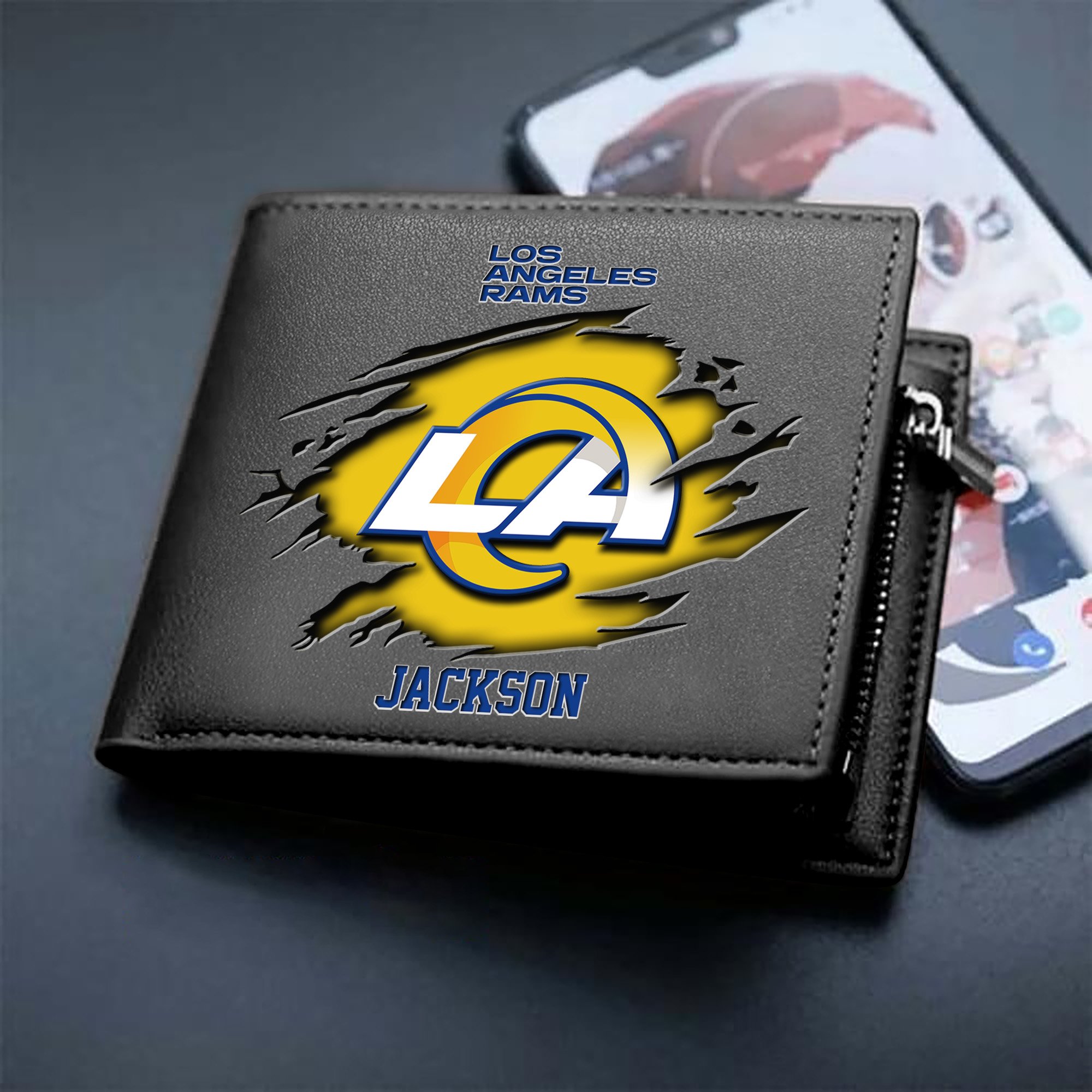 Los Angeles Rams Men Wallet 2024 Version Personalized Your Name, Sport Wallet For Fans, Gifts For Him ETHY-61597