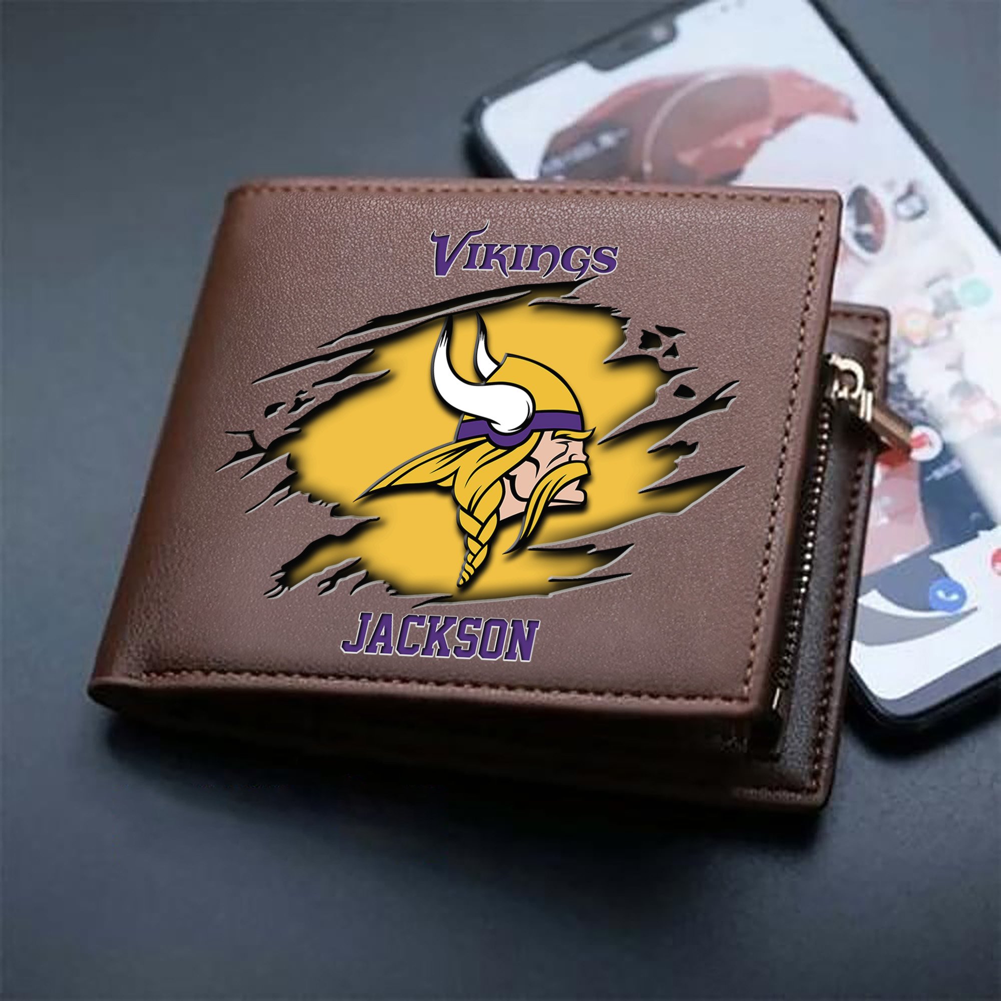 Alternative view of Minnesota Vikings Men Wallet 2024 Version Personalized Your Name, Sport Wallet For Fans, Gifts For Him ETHY-61597