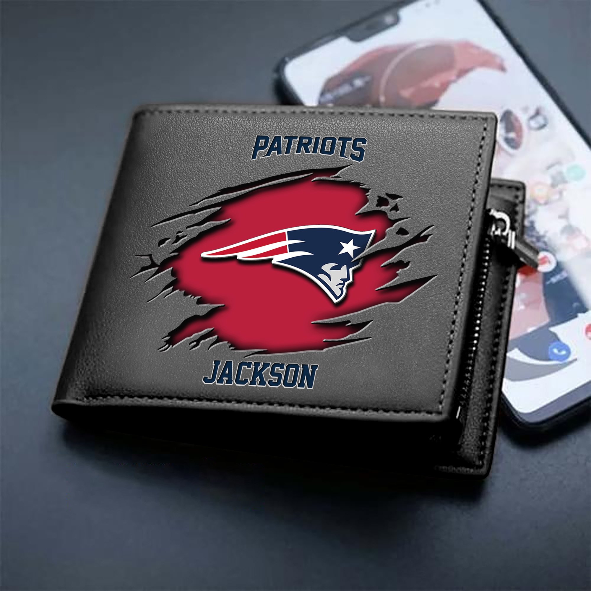 New England Patriots Men Wallet 2024 Version Personalized Your Name, Sport Wallet For Fans, Gifts For Him ETHY-61597