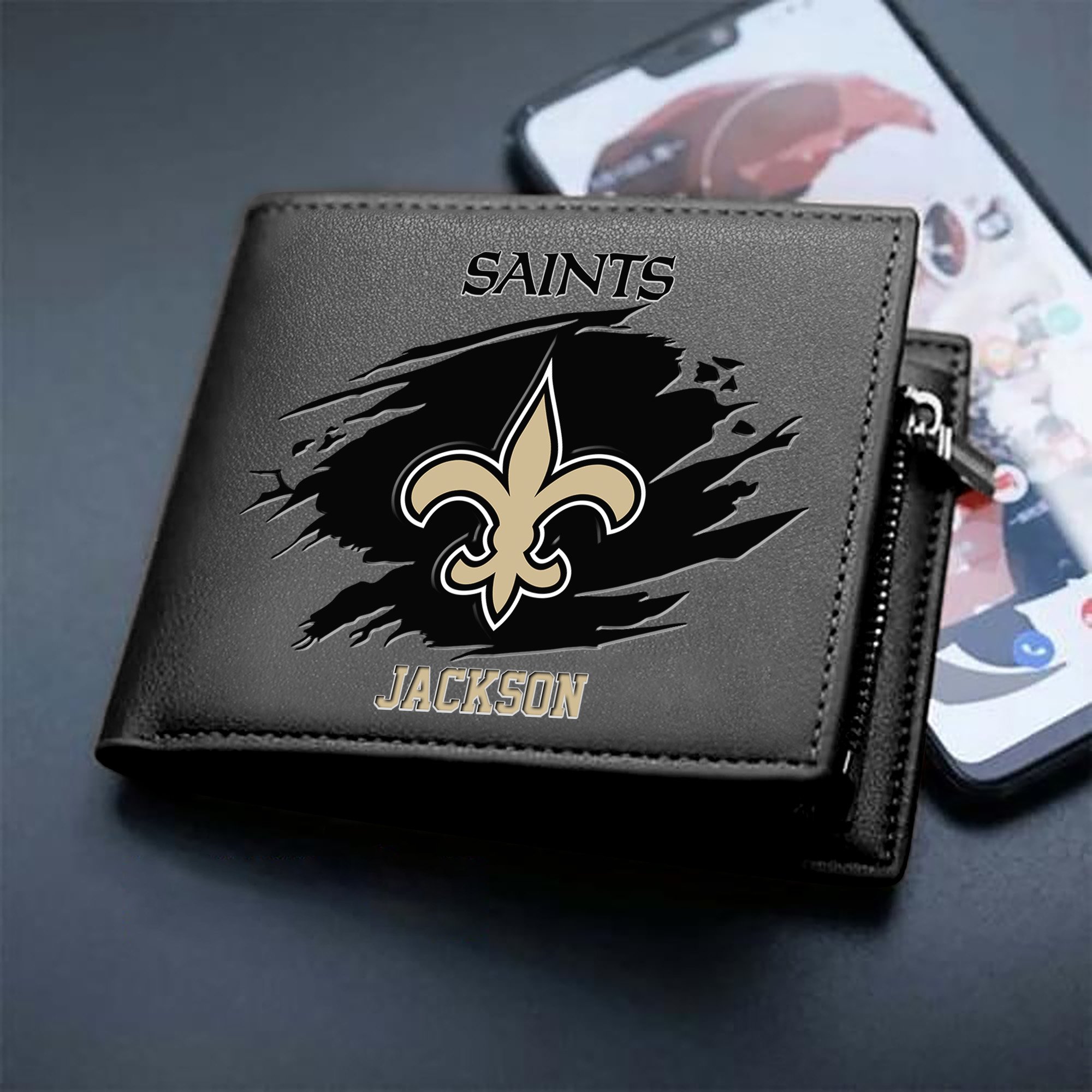 New Orleans Saints Men Wallet 2024 Version Personalized Your Name, Sport Wallet For Fans, Gifts For Him ETHY-61597