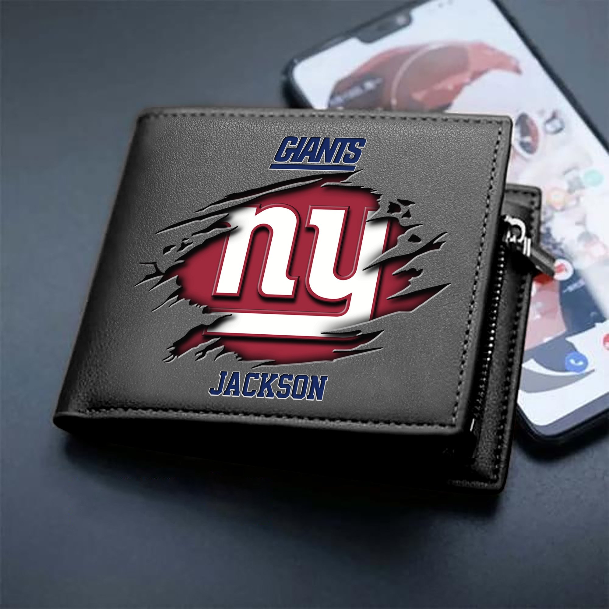New York Giants Men Wallet 2024 Version Personalized Your Name, Sport Wallet For Fans, Gifts For Him ETHY-61597
