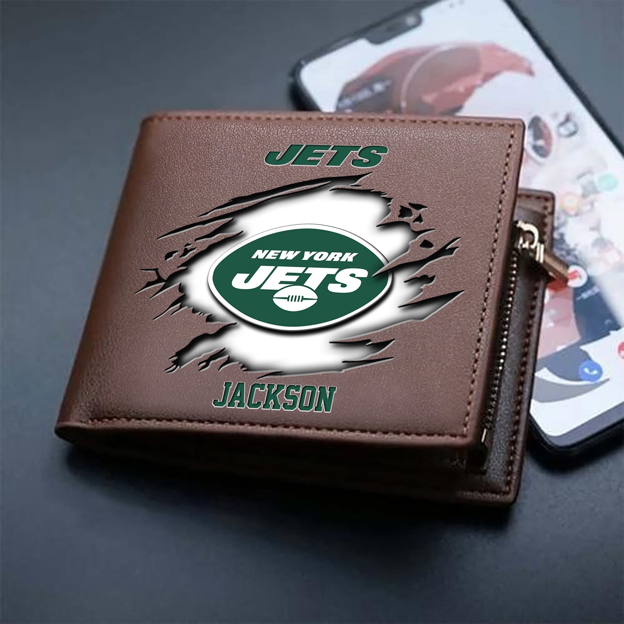 Alternative view of New York Jets Men Wallet 2024 Version Personalized Your Name, Sport Wallet For Fans, Gifts For Him ETHY-61597