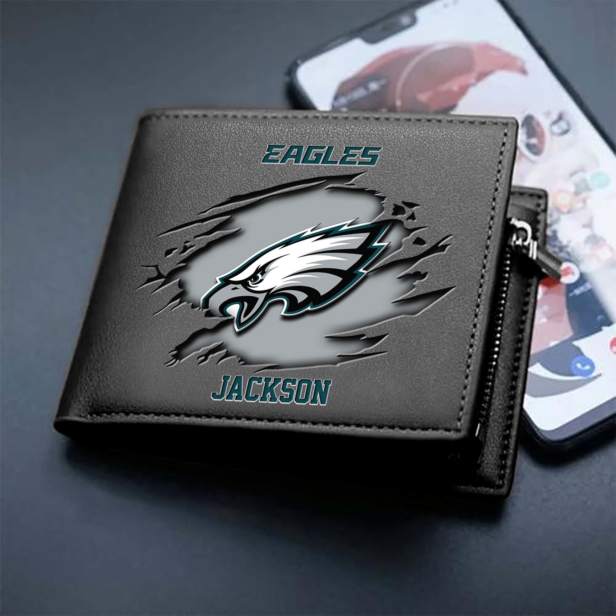 Philadelphia Eagles Men Wallet 2024 Version Personalized Your Name, Sport Wallet For Fans, Gifts For Him ETHY-61597