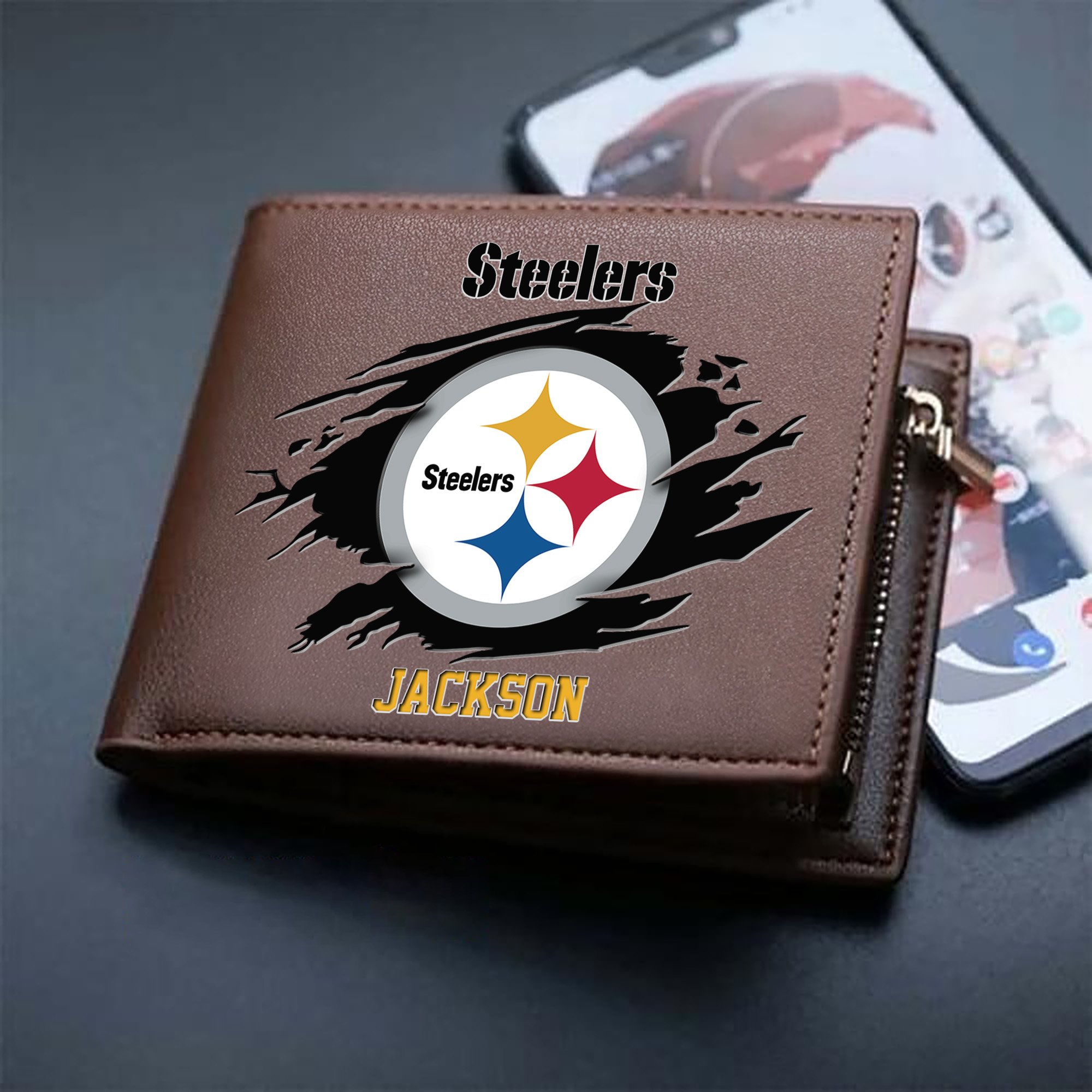 Alternative view of Pittsburgh Steelers Men Wallet 2024 Version Personalized Your Name, Sport Wallet For Fans, Gifts For Him ETHY-61597