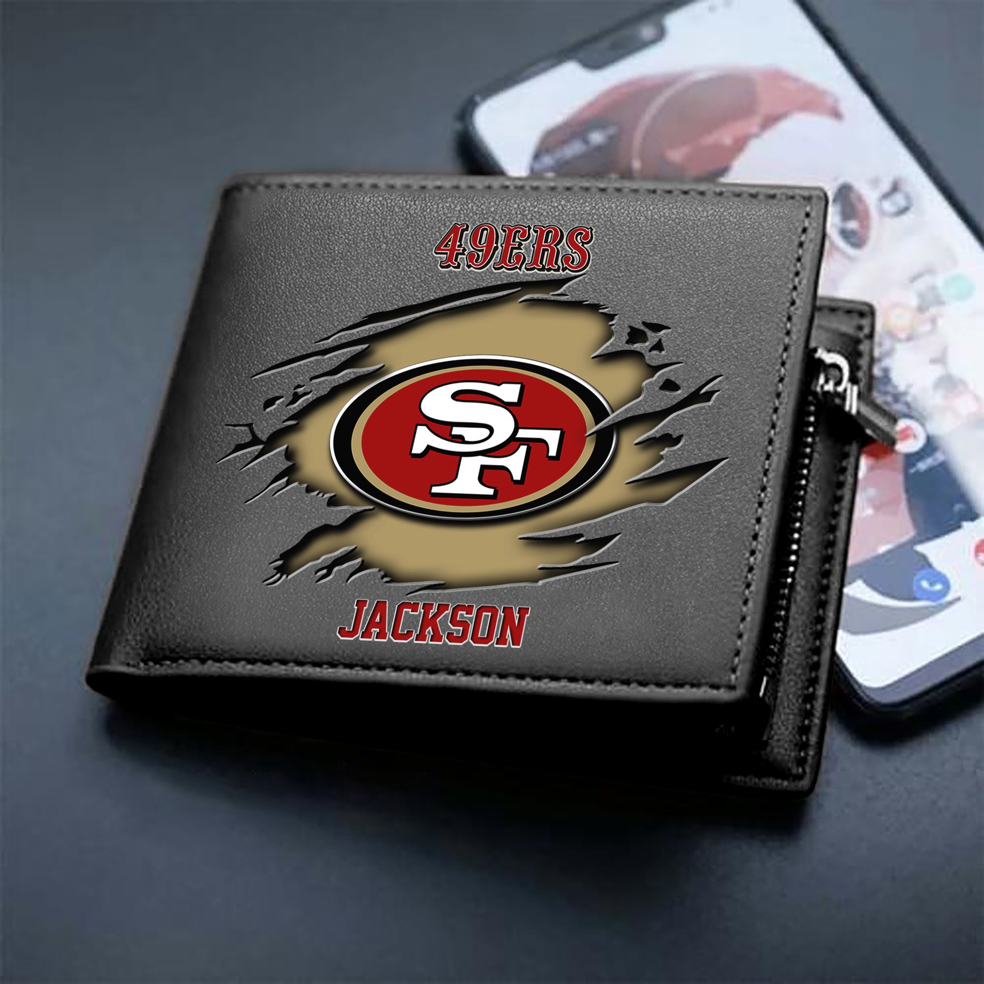 San Francisco 49ers Men Wallet 2024 Version Personalized Your Name, Sport Wallet For Fans, Gifts For Him ETHY-61597