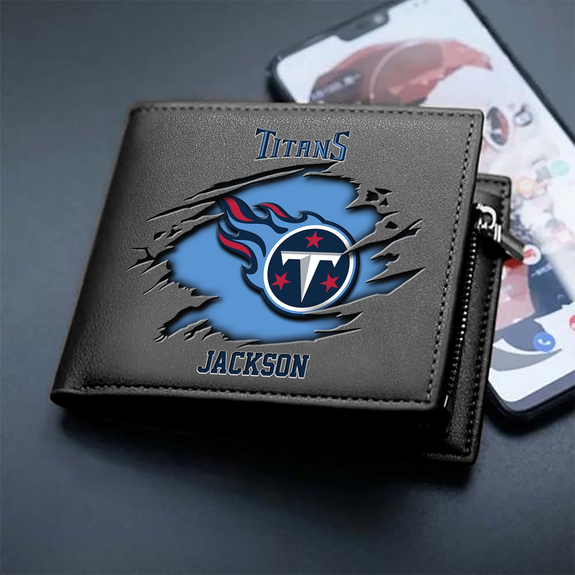 Tennessee Titans Men Wallet 2024 Version Personalized Your Name, Sport Wallet For Fans, Gifts For Him ETHY-61597