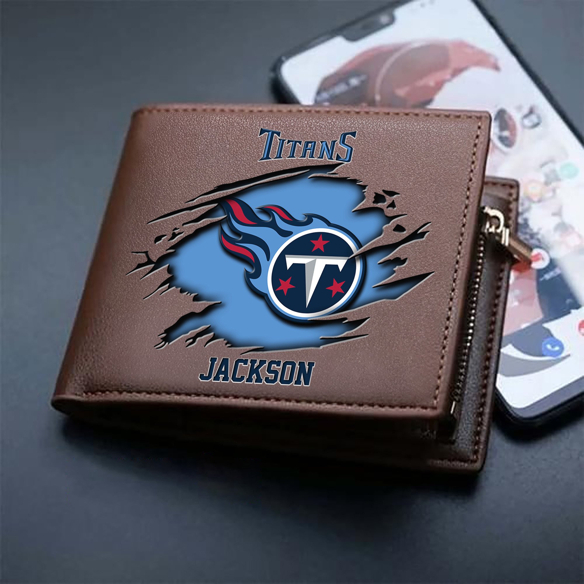 Alternative view of Tennessee Titans Men Wallet 2024 Version Personalized Your Name, Sport Wallet For Fans, Gifts For Him ETHY-61597