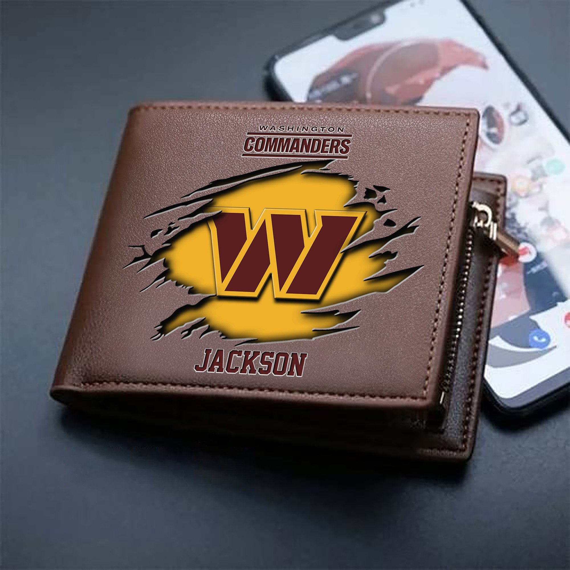Alternative view of Washington Commanders Men Wallet 2024 Version Personalized Your Name, Sport Wallet For Fans, Gifts For Him ETHY-61597