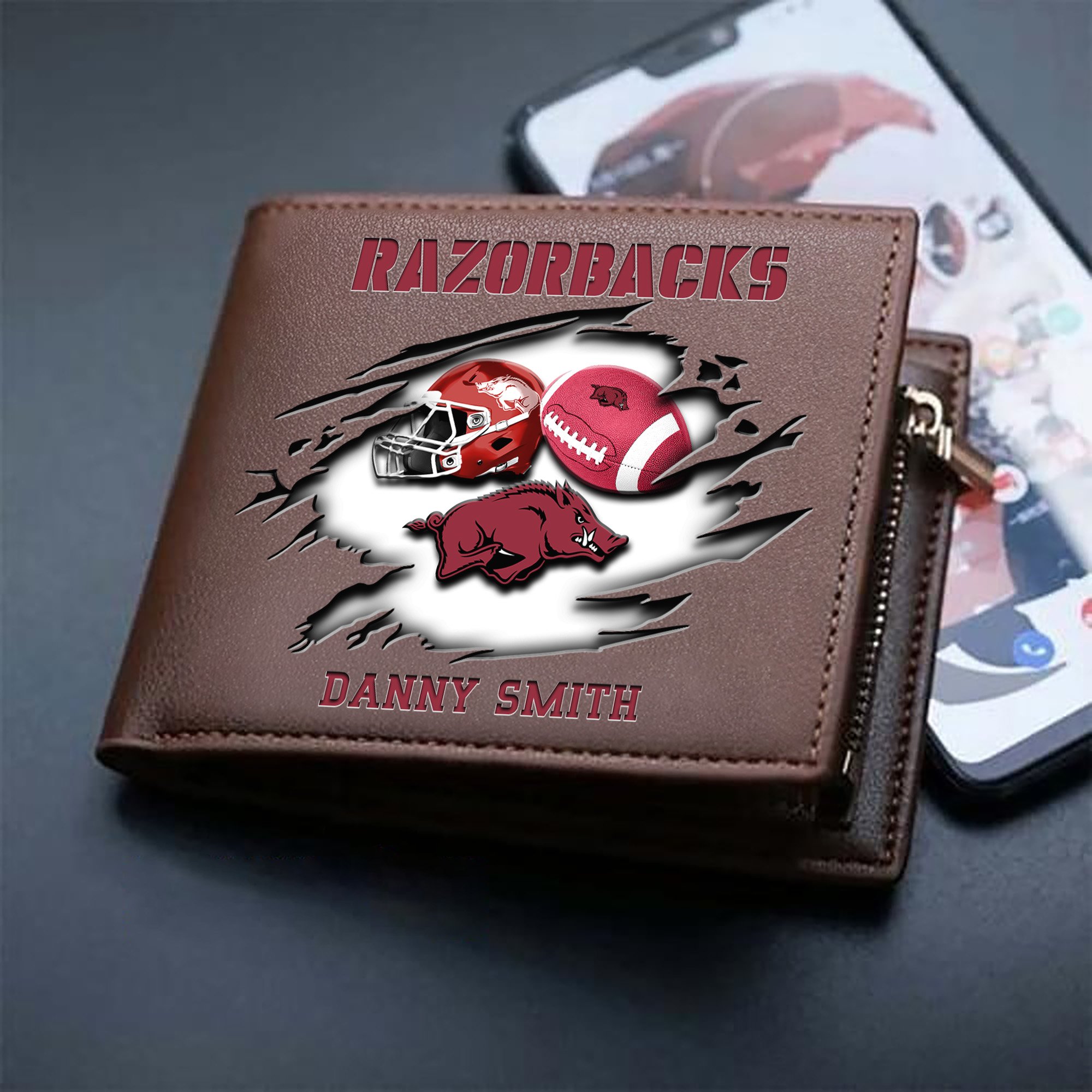 Alternative view of Arkansas Razorbacks Sport Men Wallet 2024 Version Custom Your Name, Sport Wallet For Football Fans, Sport Gifts ETHY-61737