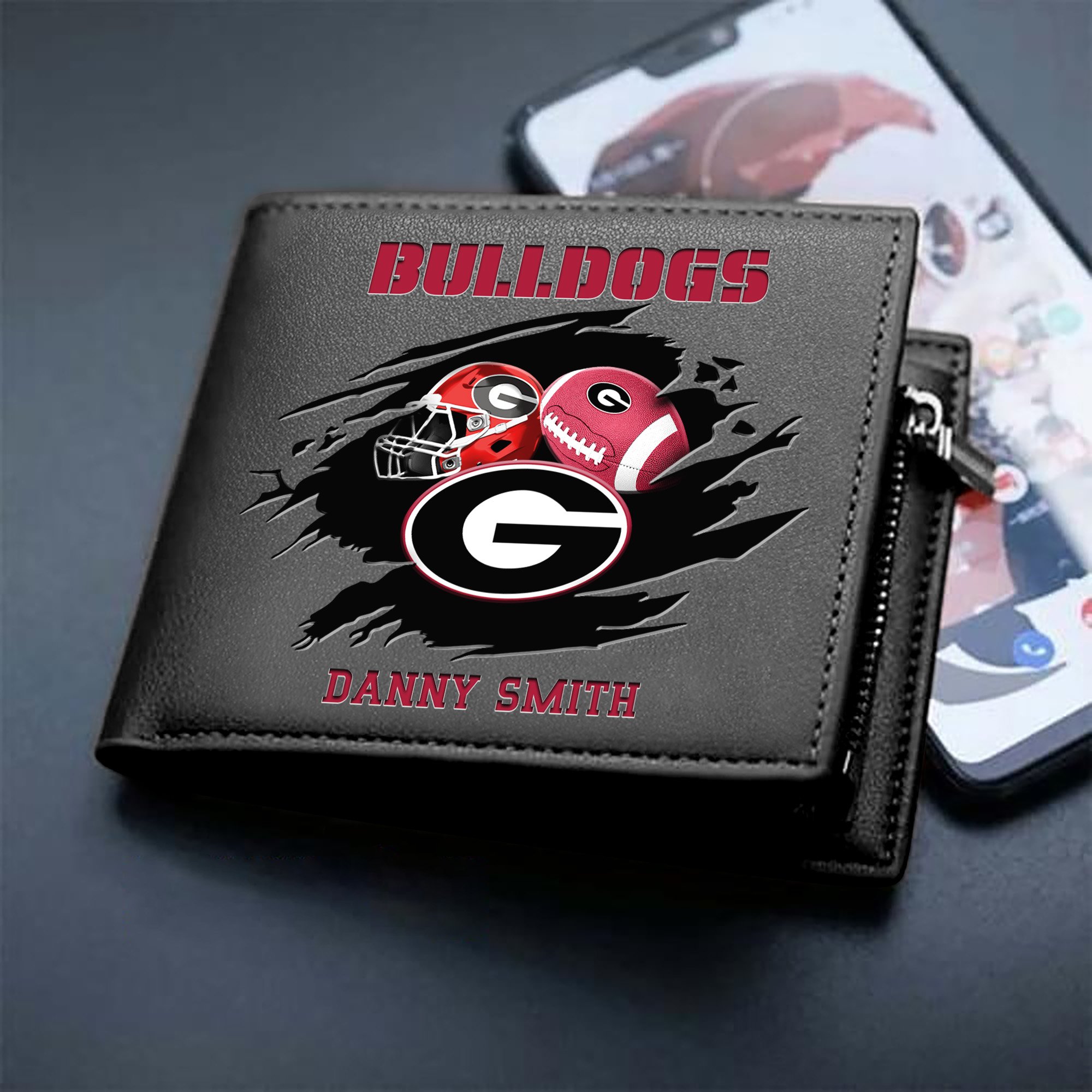 Georgia Bulldogs Sport Men Wallet 2024 Version Custom Your Name, Sport Wallet For Football Fans, Sport Gifts ETHY-61737