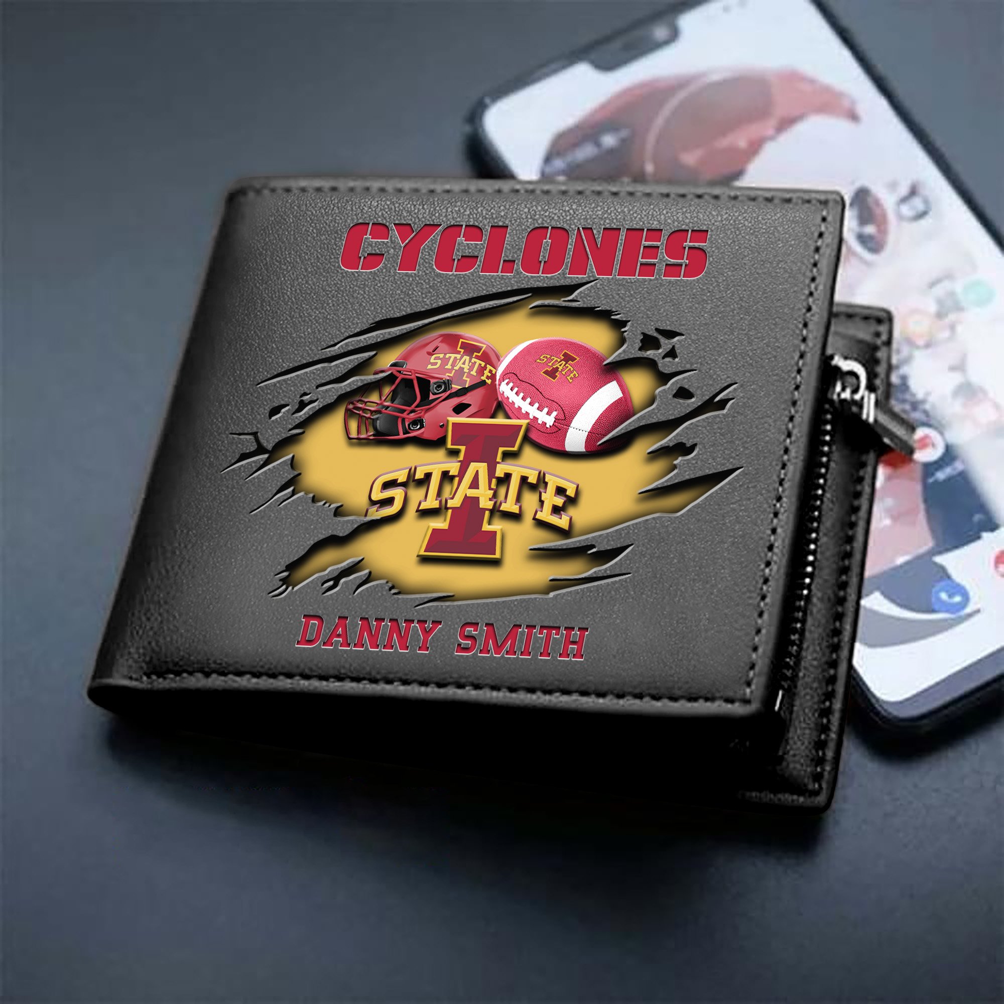 Iowa State Cyclones Sport Men Wallet 2024 Version Custom Your Name, Sport Wallet For Football Fans, Sport Gifts ETHY-61737