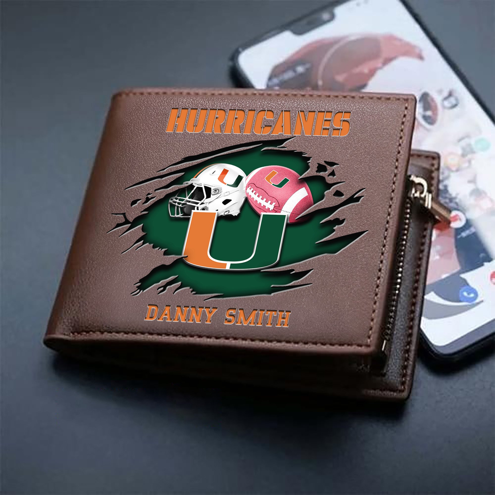 Alternative view of Miami Hurricanes Sport Men Wallet 2024 Version Custom Your Name, Sport Wallet For Football Fans, Sport Gifts ETHY-61737