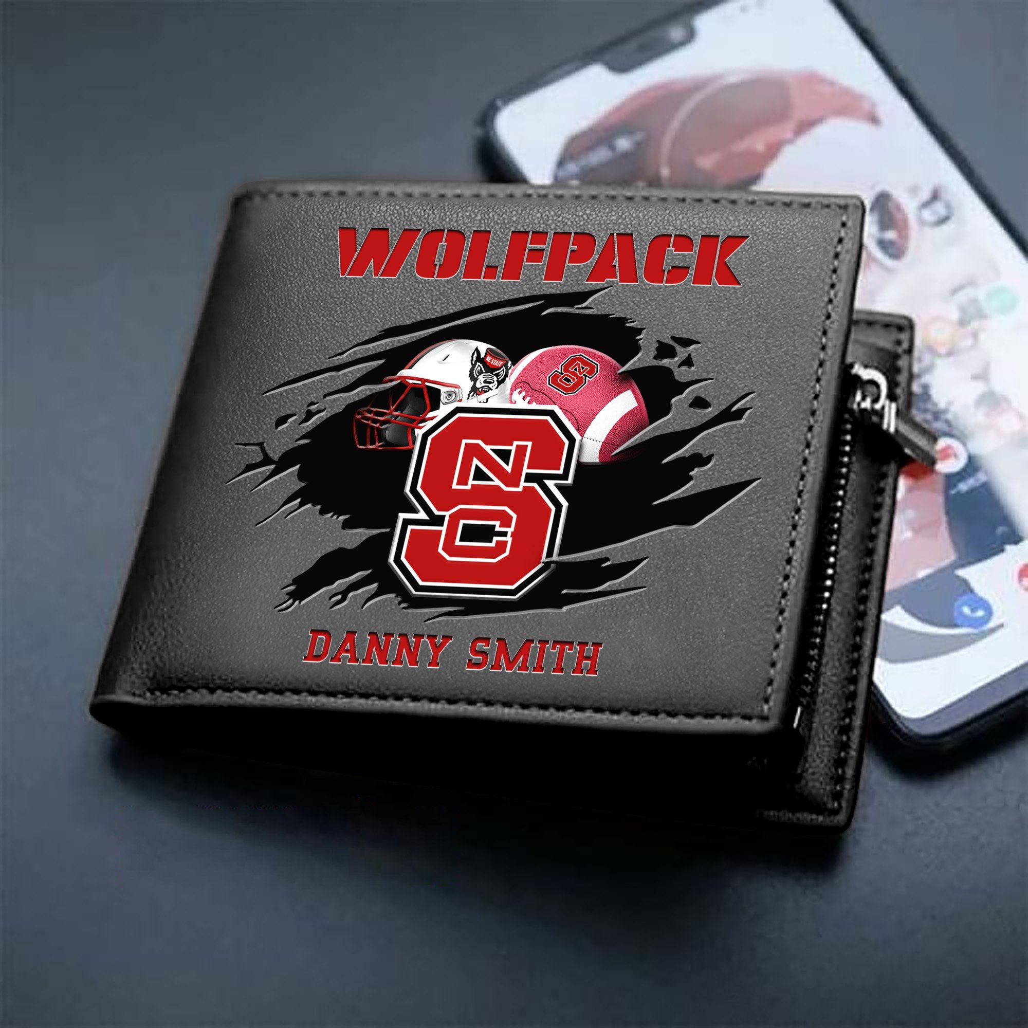 NC State Wolfpack Sport Men Wallet 2024 Version Custom Your Name, Sport Wallet For Football Fans, Sport Gifts ETHY-61737