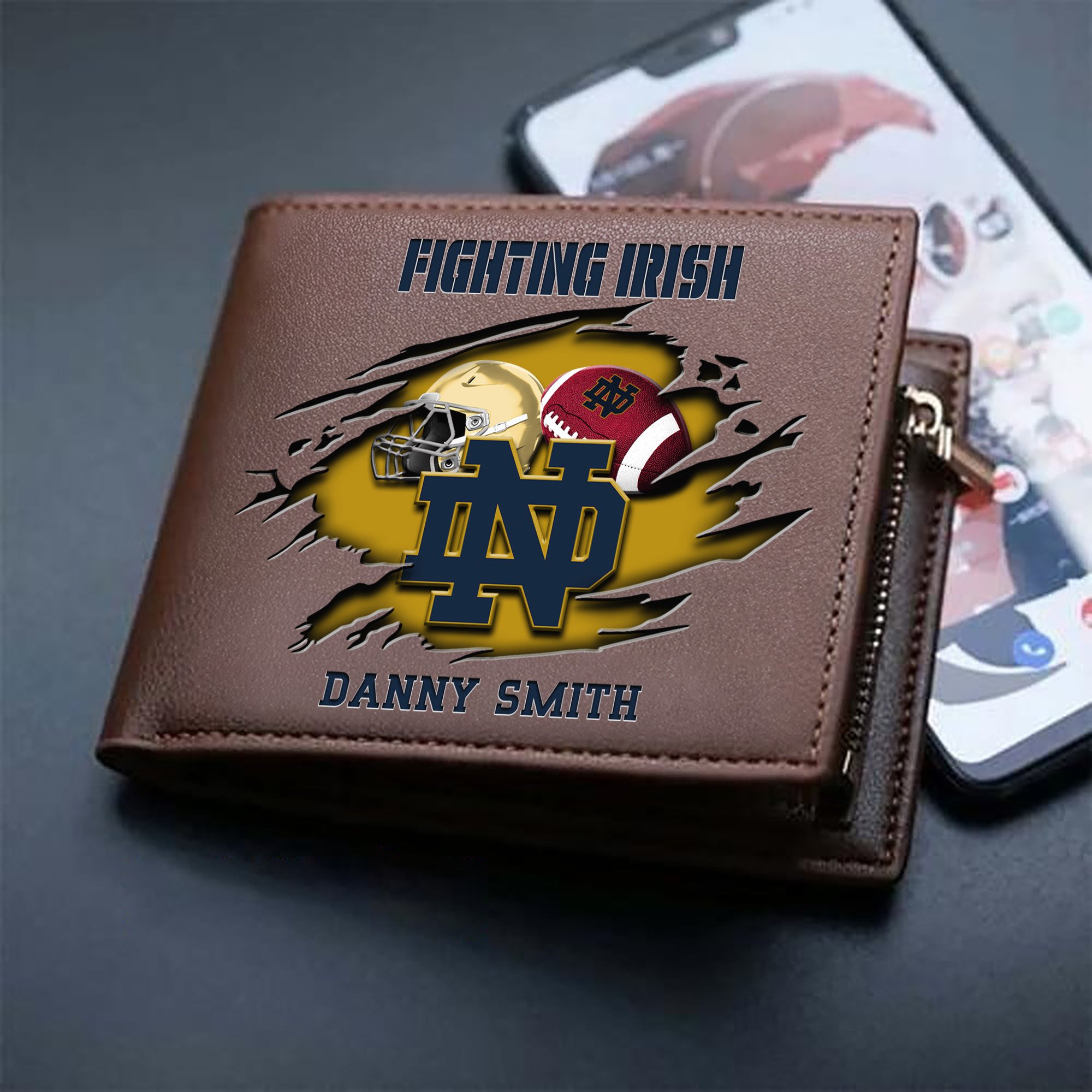 Alternative view of Notre Dame Fighting Irish Sport Men Wallet 2024 Version Custom Your Name, Sport Wallet For Football Fans, Sport Gifts ETHY-61737
