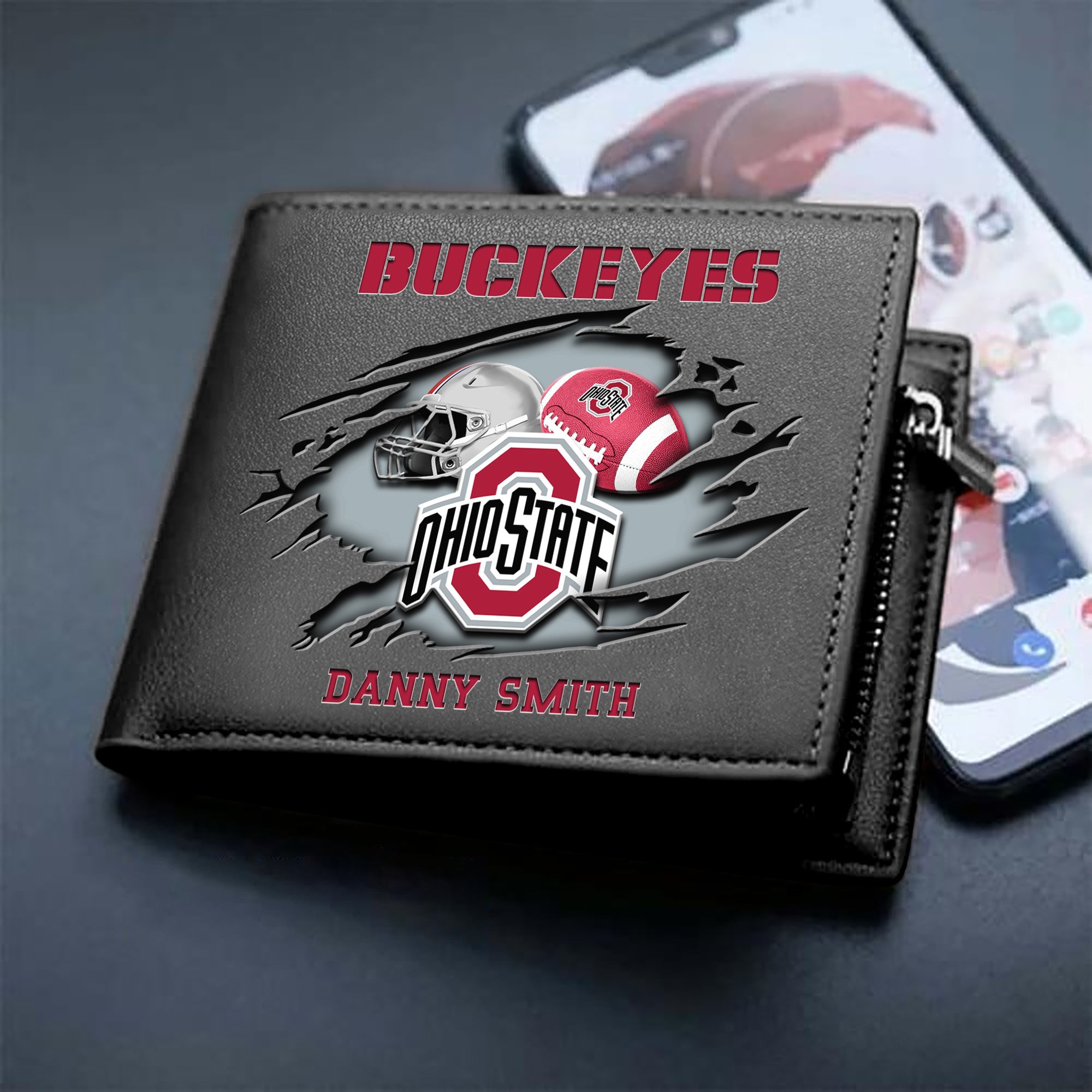 Ohio State Buckeyes Sport Men Wallet 2024 Version Custom Your Name, Sport Wallet For Football Fans, Sport Gifts ETHY-61737