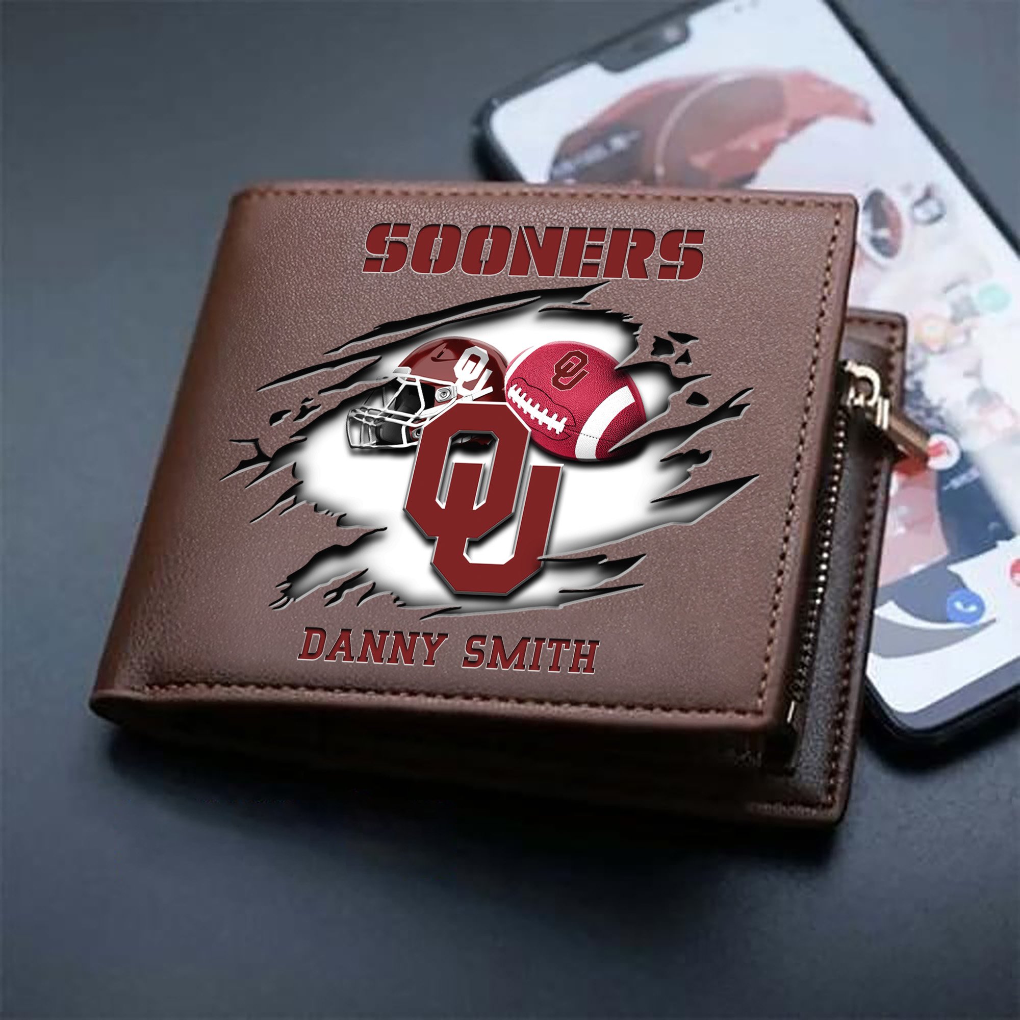 Alternative view of Oklahoma Sooners Sport Men Wallet 2024 Version Custom Your Name, Sport Wallet For Football Fans, Sport Gifts ETHY-61737