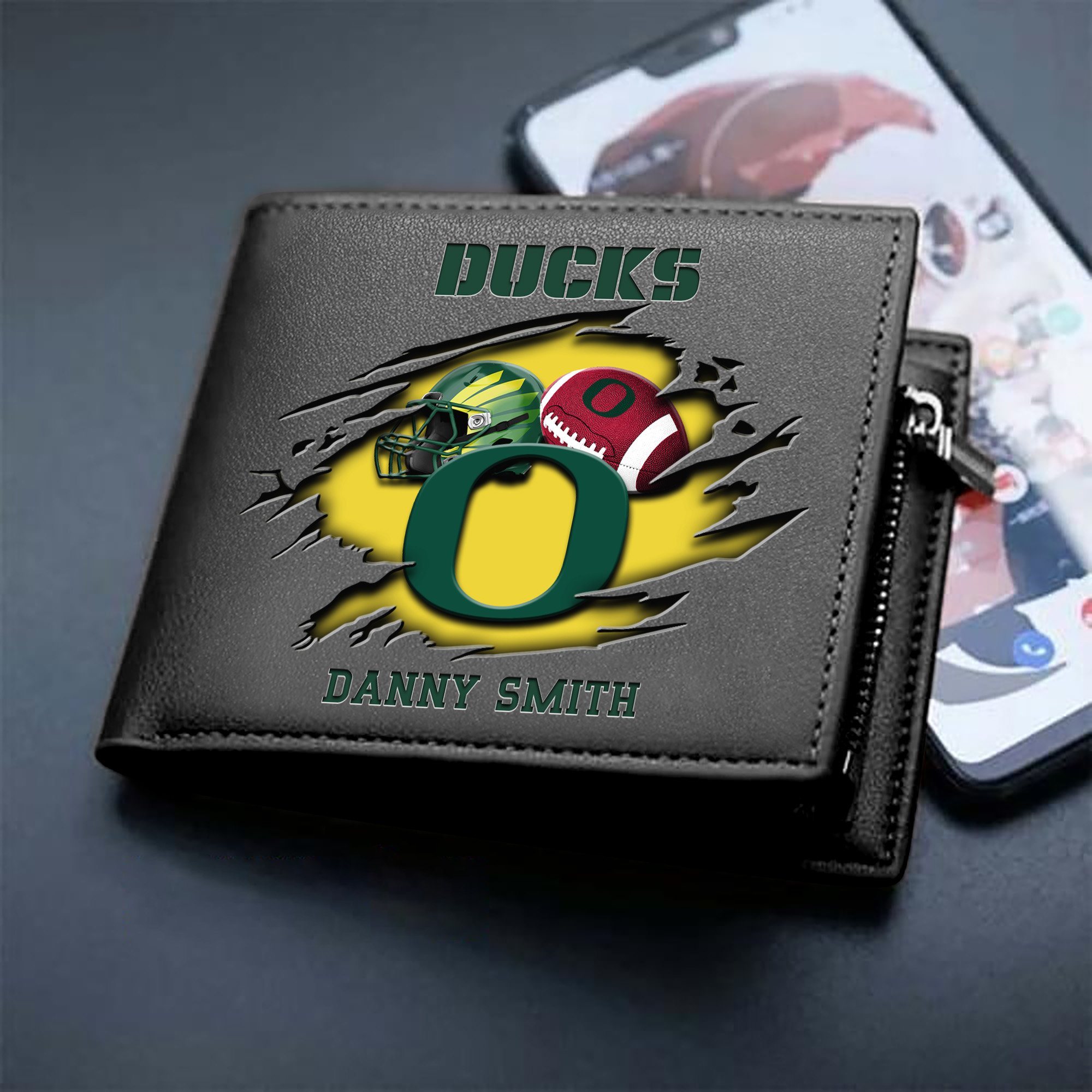 Oregon Ducks Sport Men Wallet 2024 Version Custom Your Name, Sport Wallet For Football Fans, Sport Gifts ETHY-61737