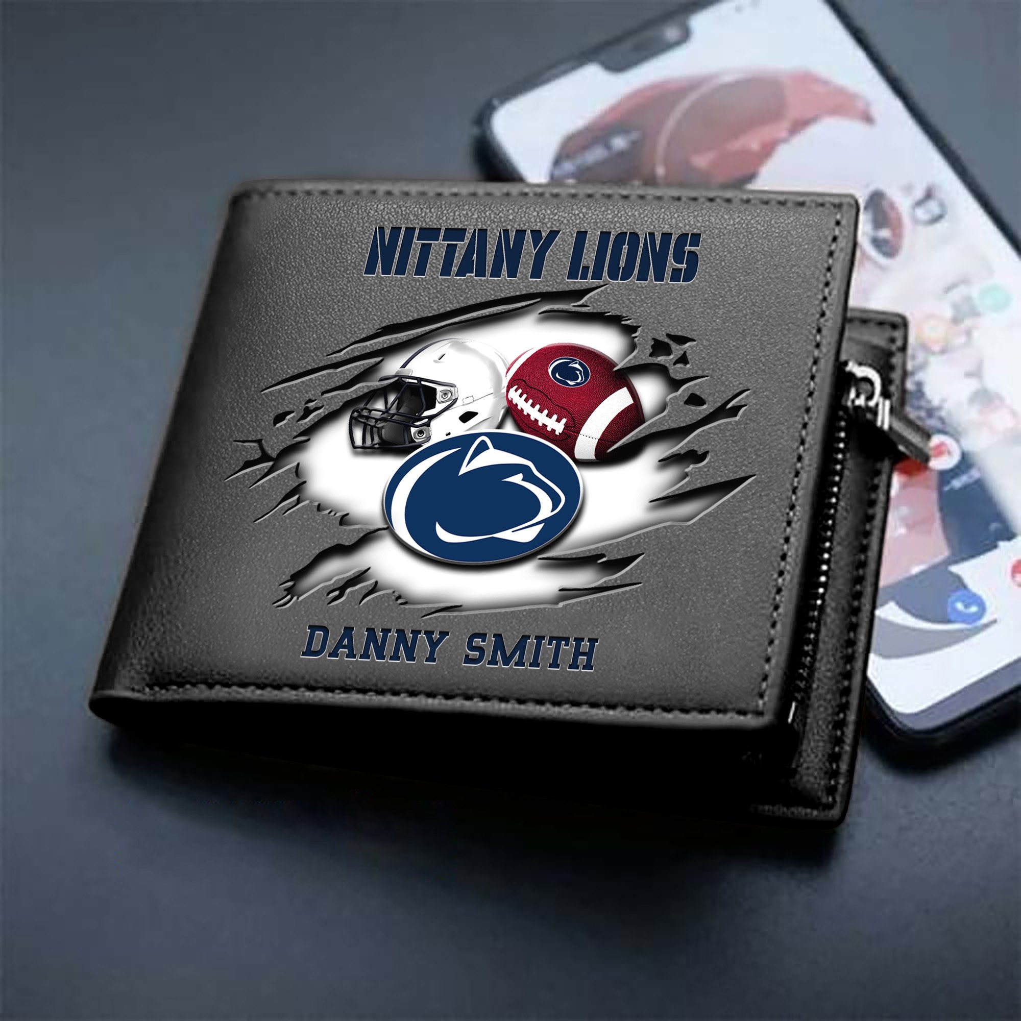 Penn State Nittany Lions Sport Men Wallet 2024 Version Custom Your Name, Sport Wallet For Football Fans, Sport Gifts ETHY-61737