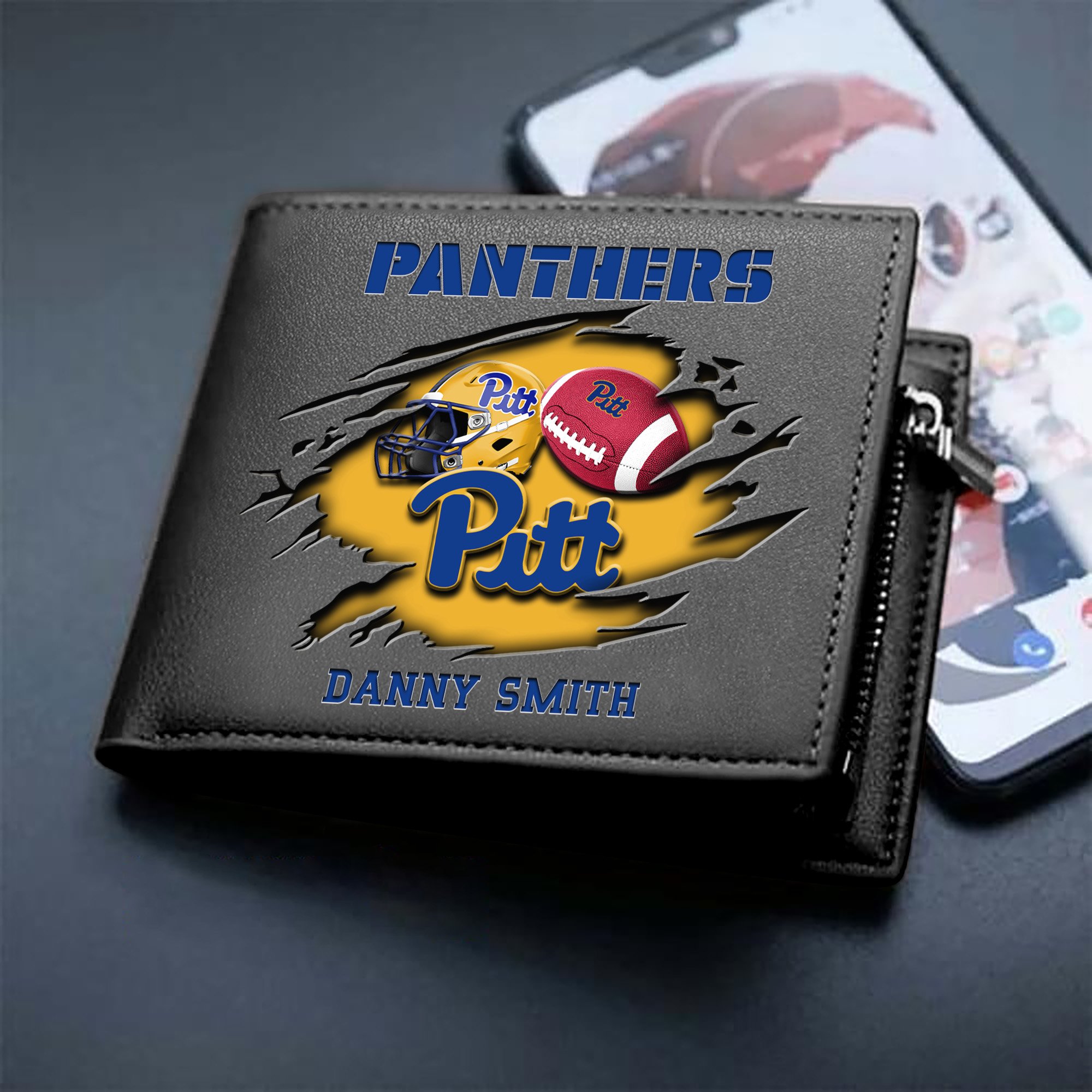 Pittsburgh Panthers Sport Men Wallet 2024 Version Custom Your Name, Sport Wallet For Football Fans, Sport Gifts ETHY-61737