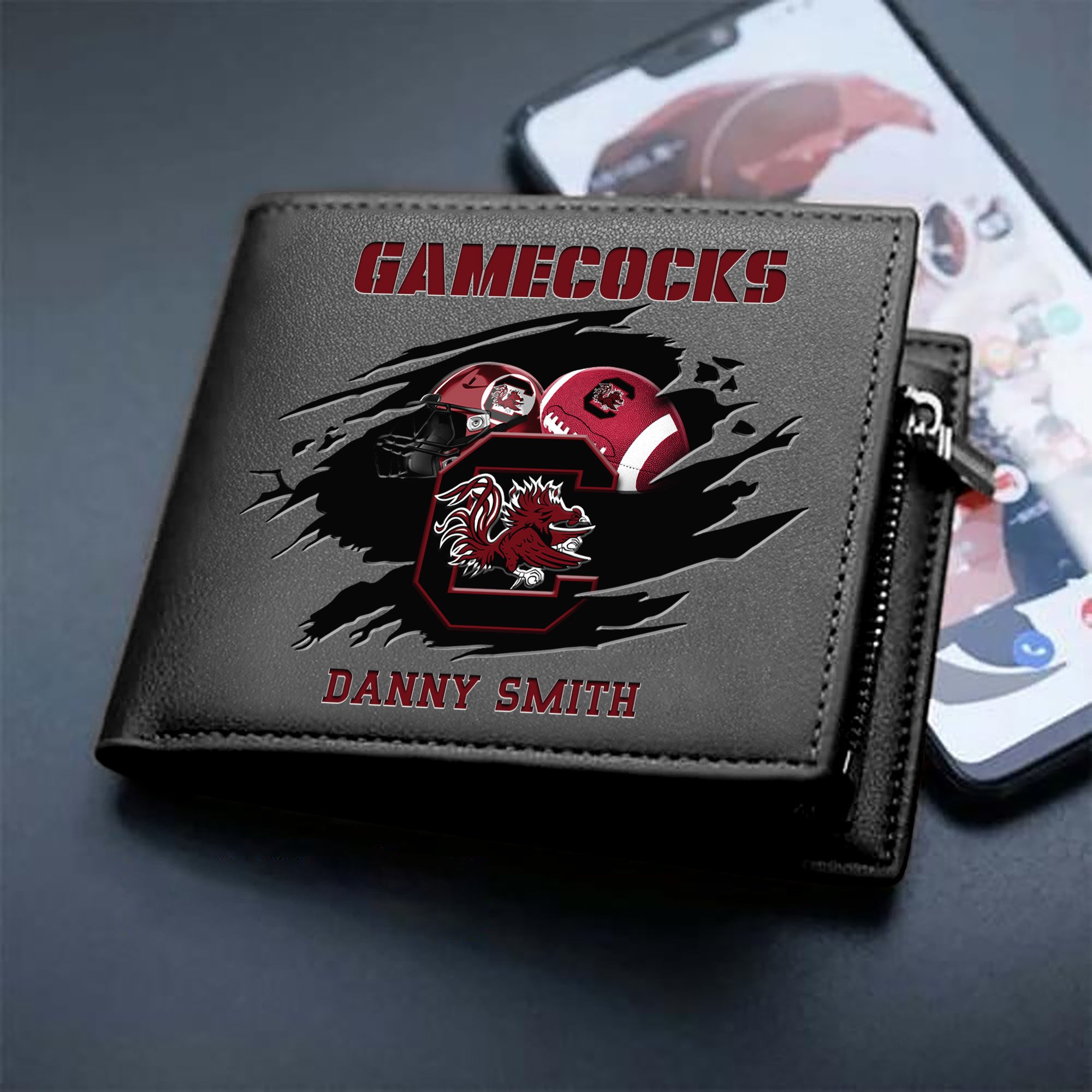 South Carolina Gamecocks Sport Men Wallet 2024 Version Custom Your Name, Sport Wallet For Football Fans, Sport Gifts ETHY-61737