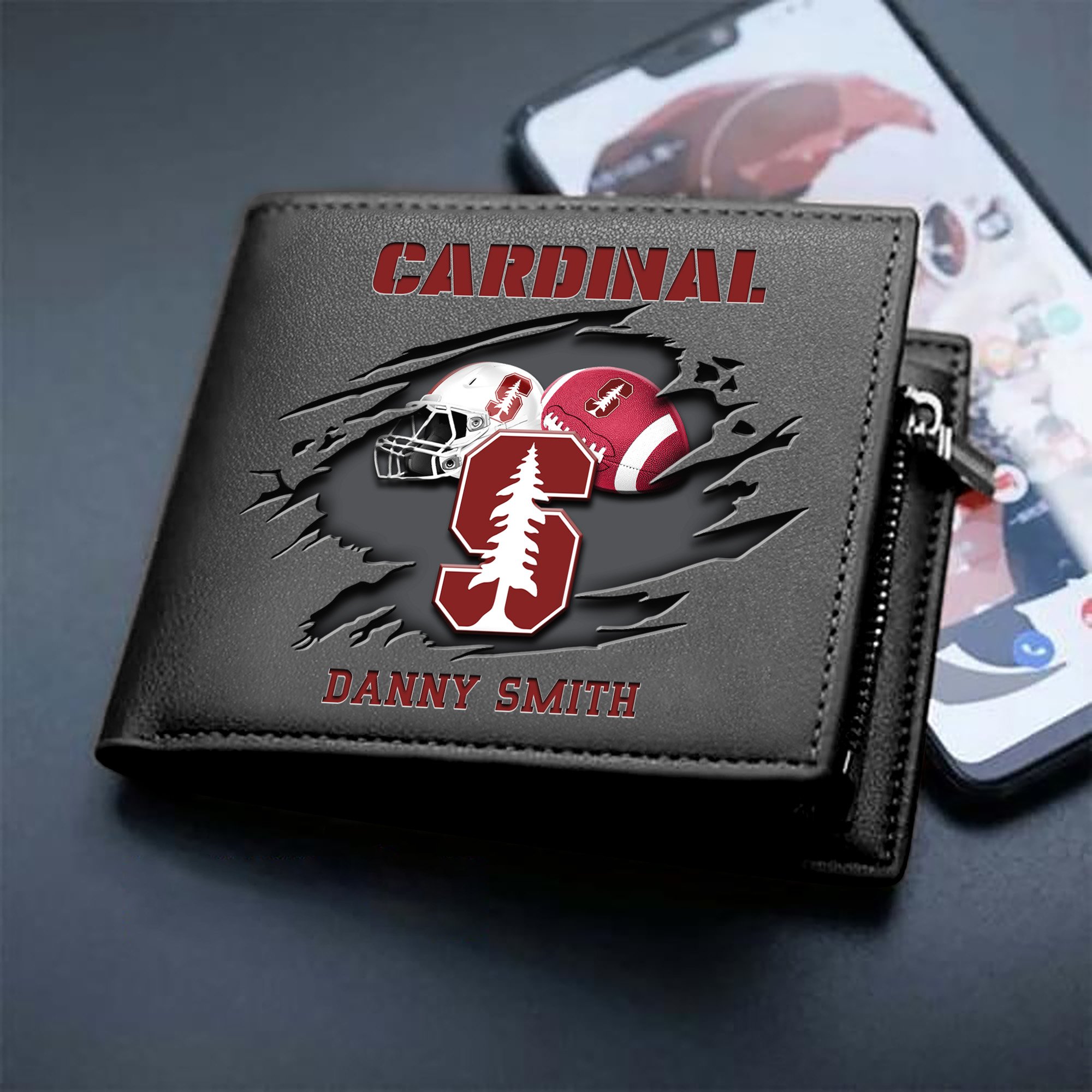 Stanford Cardinal Sport Men Wallet 2024 Version Custom Your Name, Sport Wallet For Football Fans, Sport Gifts ETHY-61737