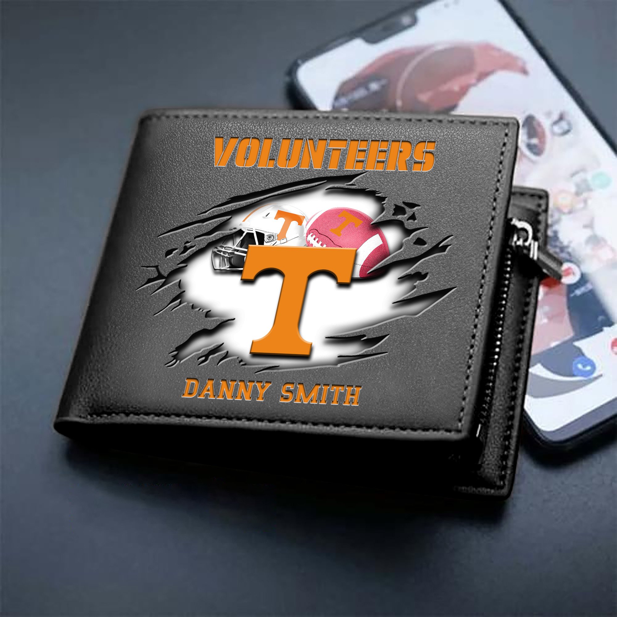 Tennessee Volunteers Sport Men Wallet 2024 Version Custom Your Name, Sport Wallet For Football Fans, Sport Gifts ETHY-61737
