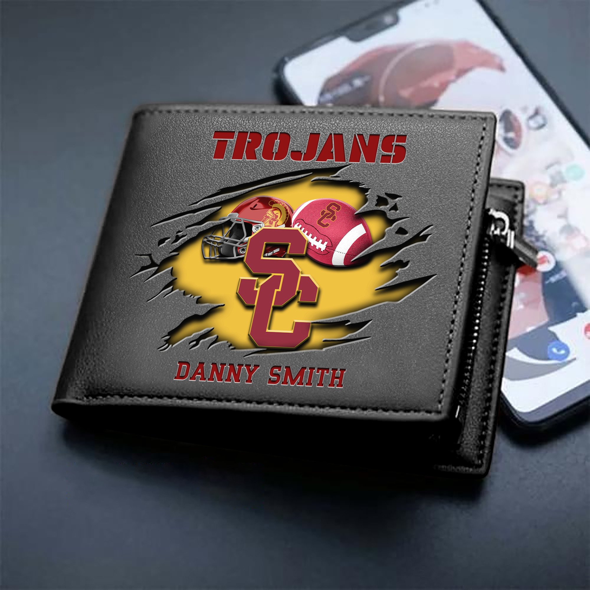 USC Trojans Sport Men Wallet 2024 Version Custom Your Name, Sport Wallet For Football Fans, Sport Gifts ETHY-61737