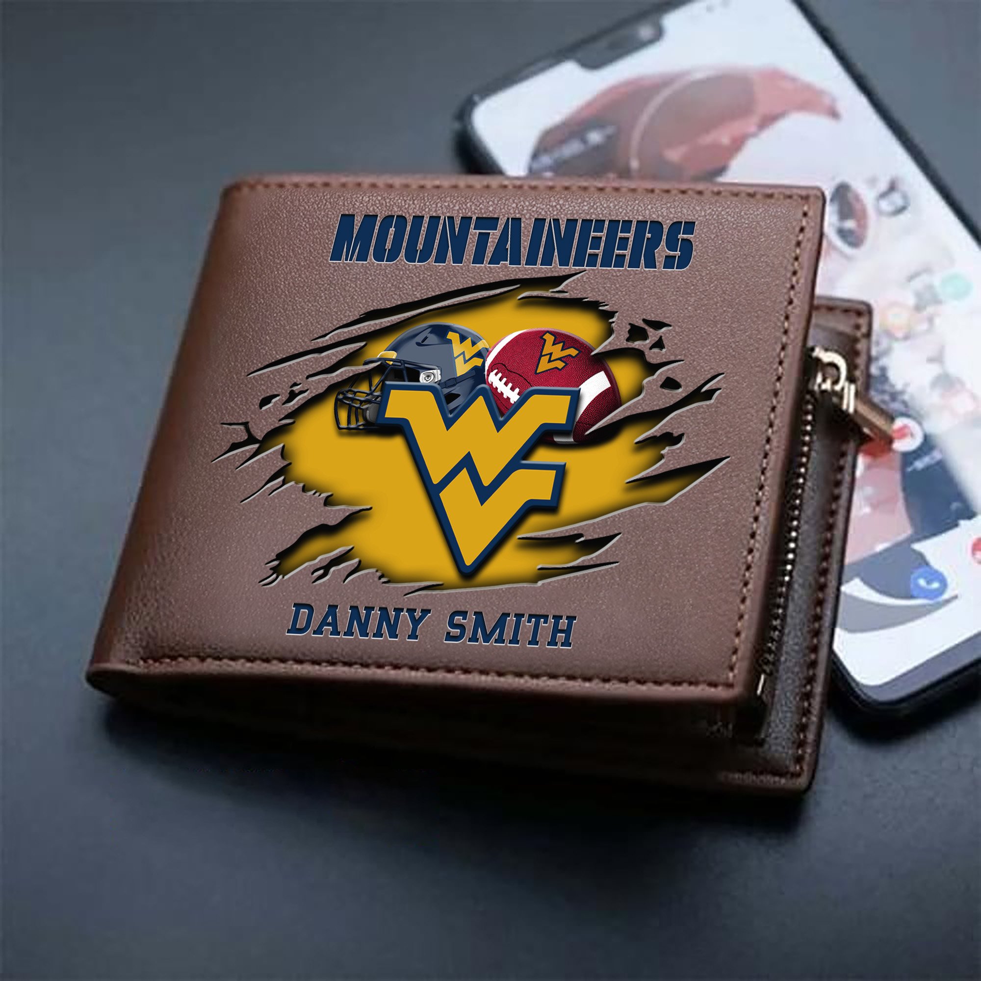 Alternative view of West Virginia Mountaineers Sport Men Wallet 2024 Version Custom Your Name, Sport Wallet For Football Fans, Sport Gifts ETHY-61737
