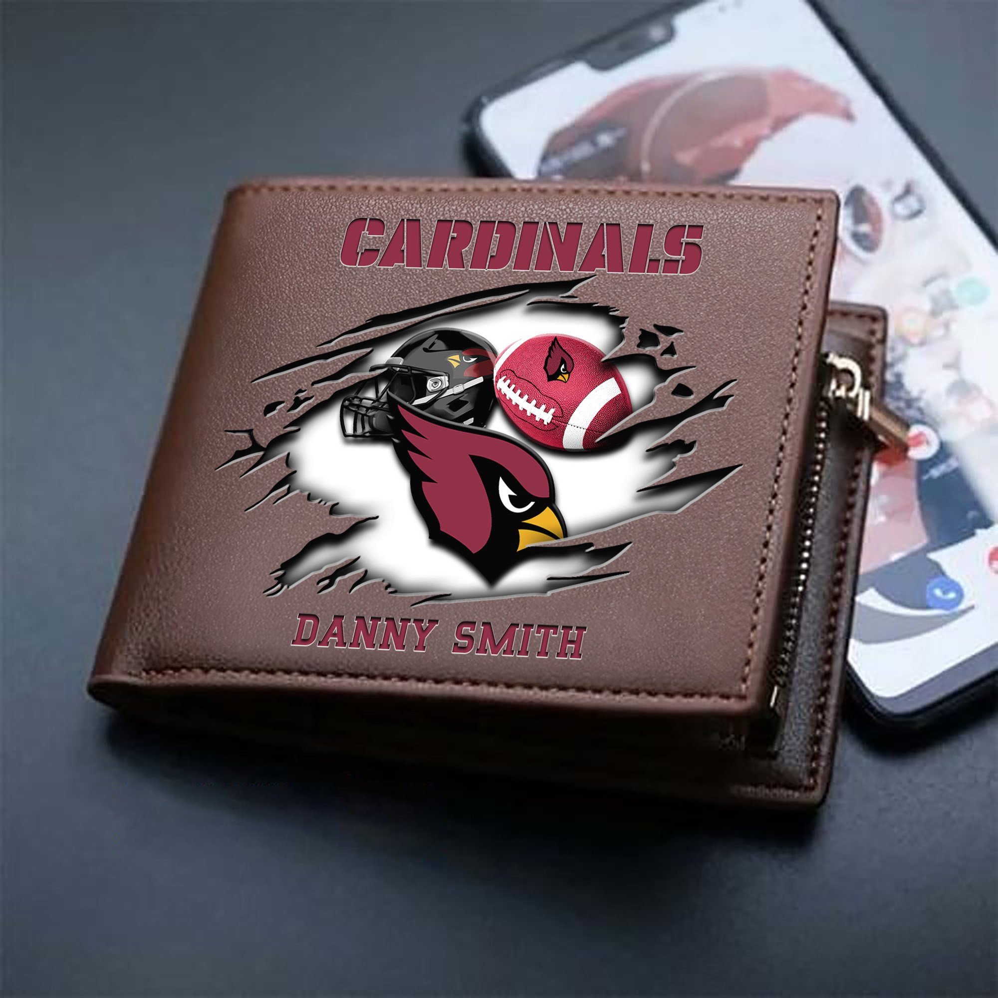 Alternative view of Arizona Cardinals Sport Men Wallet 2024 Version Custom Your Name, Sport Wallet For Football Fans, Sport Gifts ETHY-61737