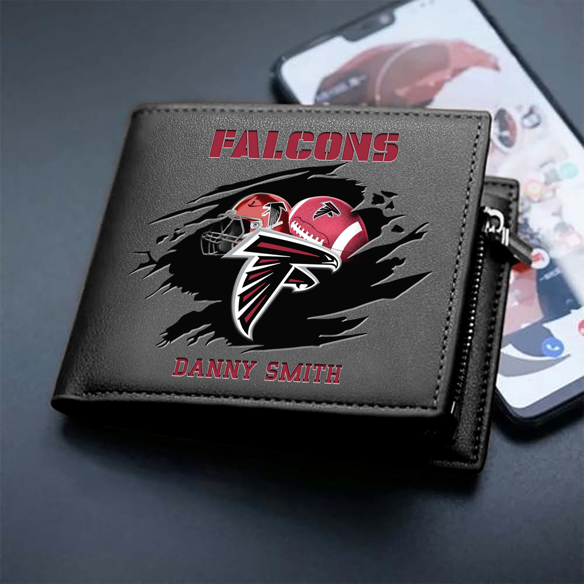 Atlanta Falcons Sport Men Wallet 2024 Version Custom Your Name, Sport Wallet For Football Fans, Sport Gifts ETHY-61737