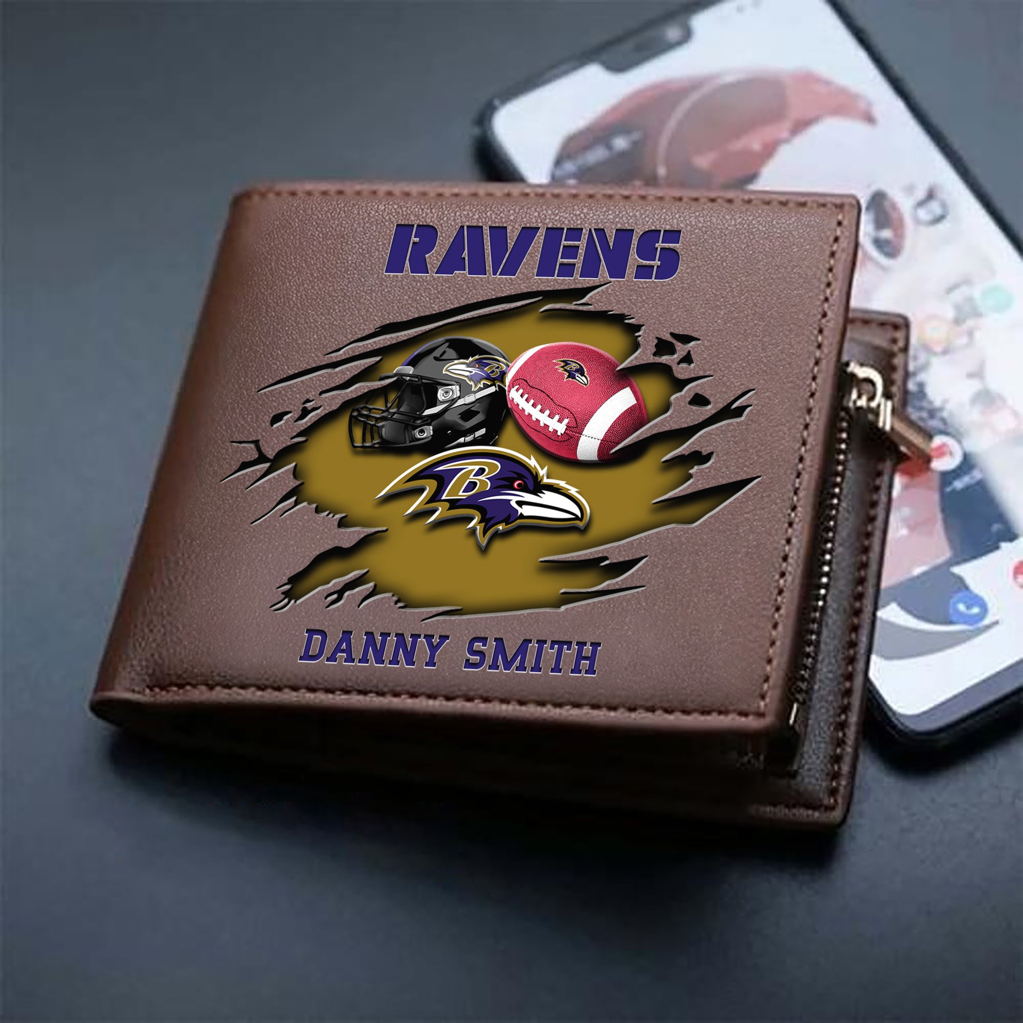 Alternative view of Baltimore Ravens Sport Men Wallet 2024 Version Custom Your Name, Sport Wallet For Football Fans, Sport Gifts ETHY-61737
