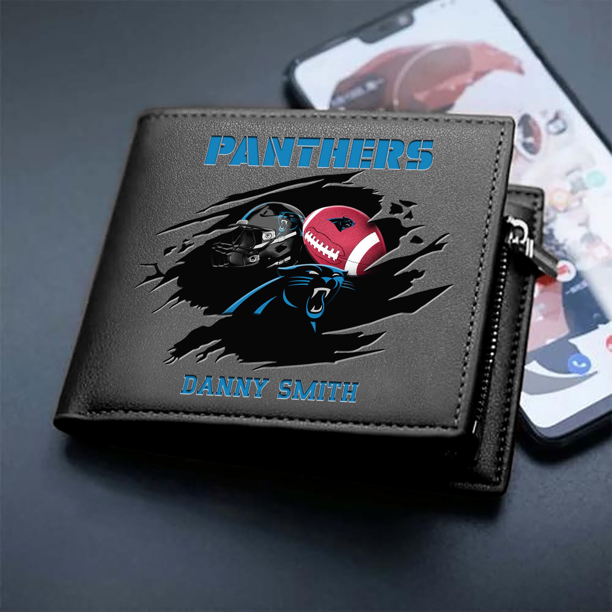 Carolina Panthers Sport Men Wallet 2024 Version Custom Your Name, Sport Wallet For Football Fans, Sport Gifts ETHY-61737