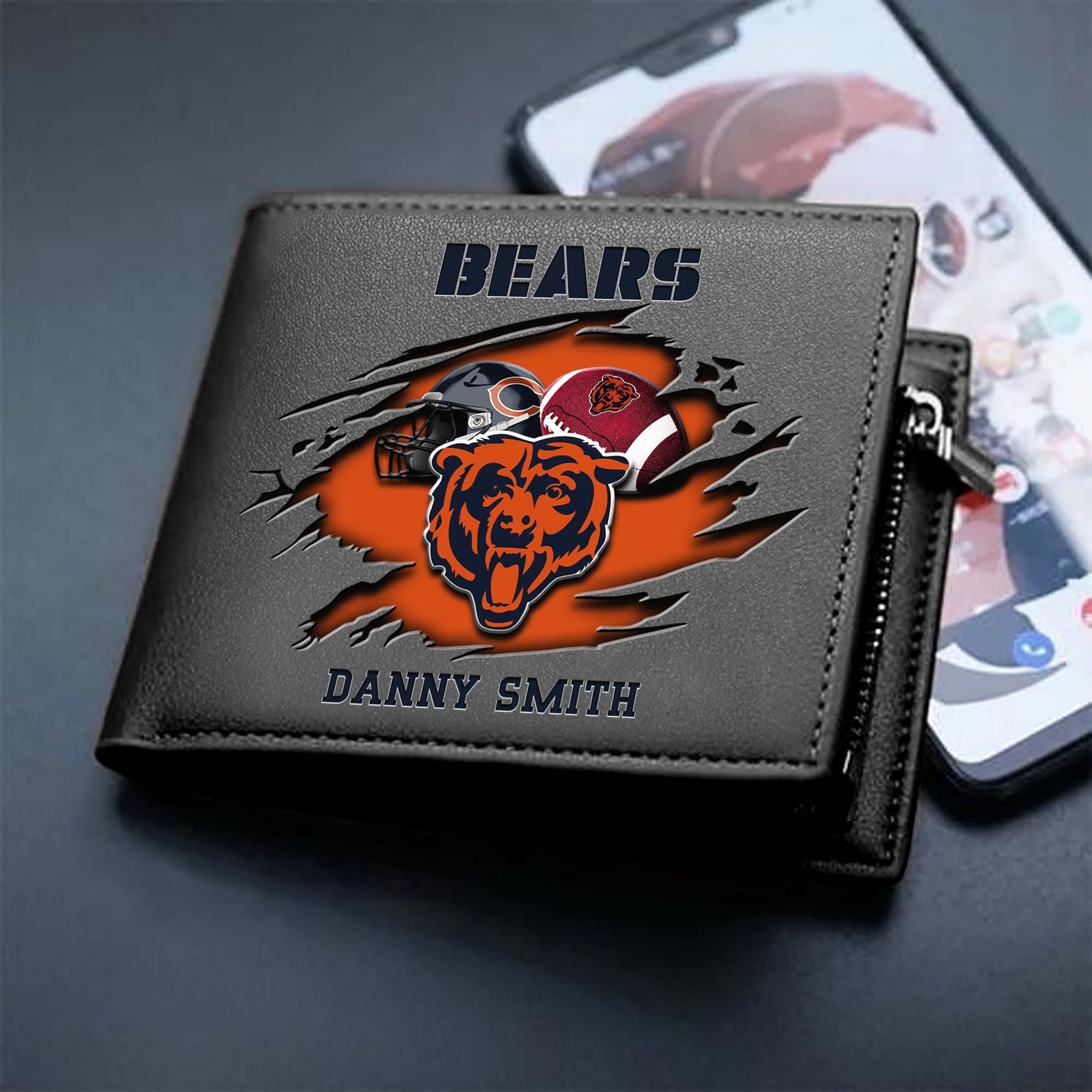 Chicago Bears Sport Men Wallet 2024 Version Custom Your Name, Sport Wallet For Football Fans, Sport Gifts ETHY-61737