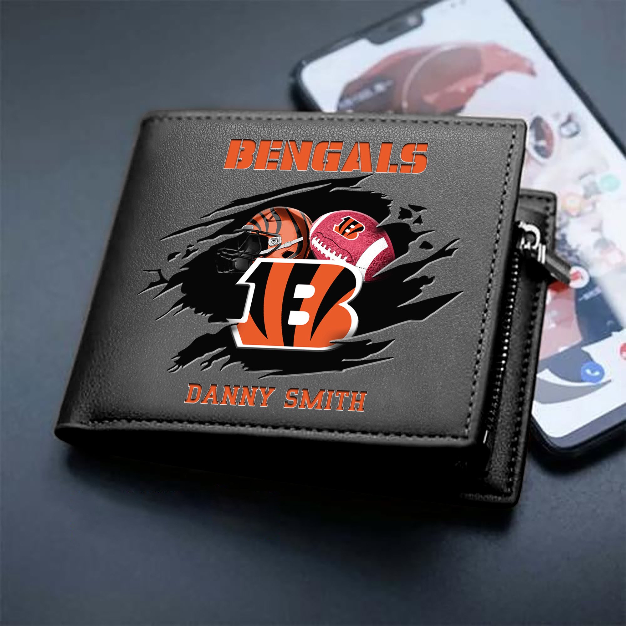 Cincinnati Bengals Sport Men Wallet 2024 Version Custom Your Name, Sport Wallet For Football Fans, Sport Gifts ETHY-61737